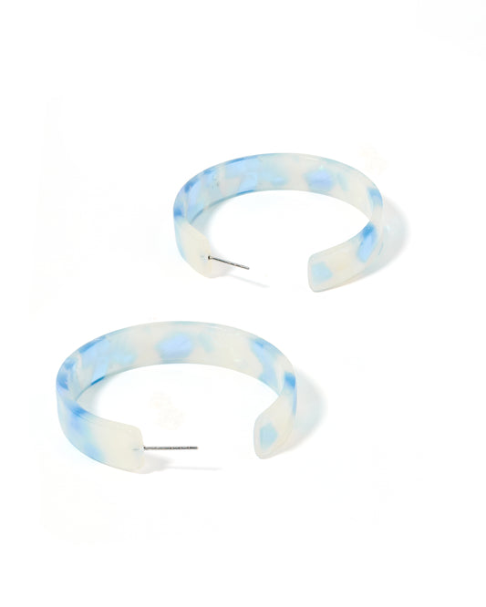 Ashley - Medium Hoop - Blueberry Clouds - Earrings