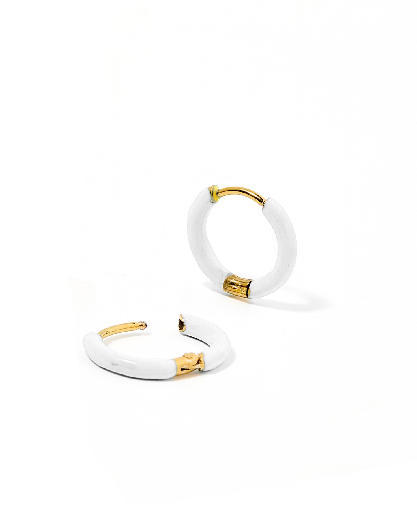 Scarlett Hoop White 10mm Huggie Earring