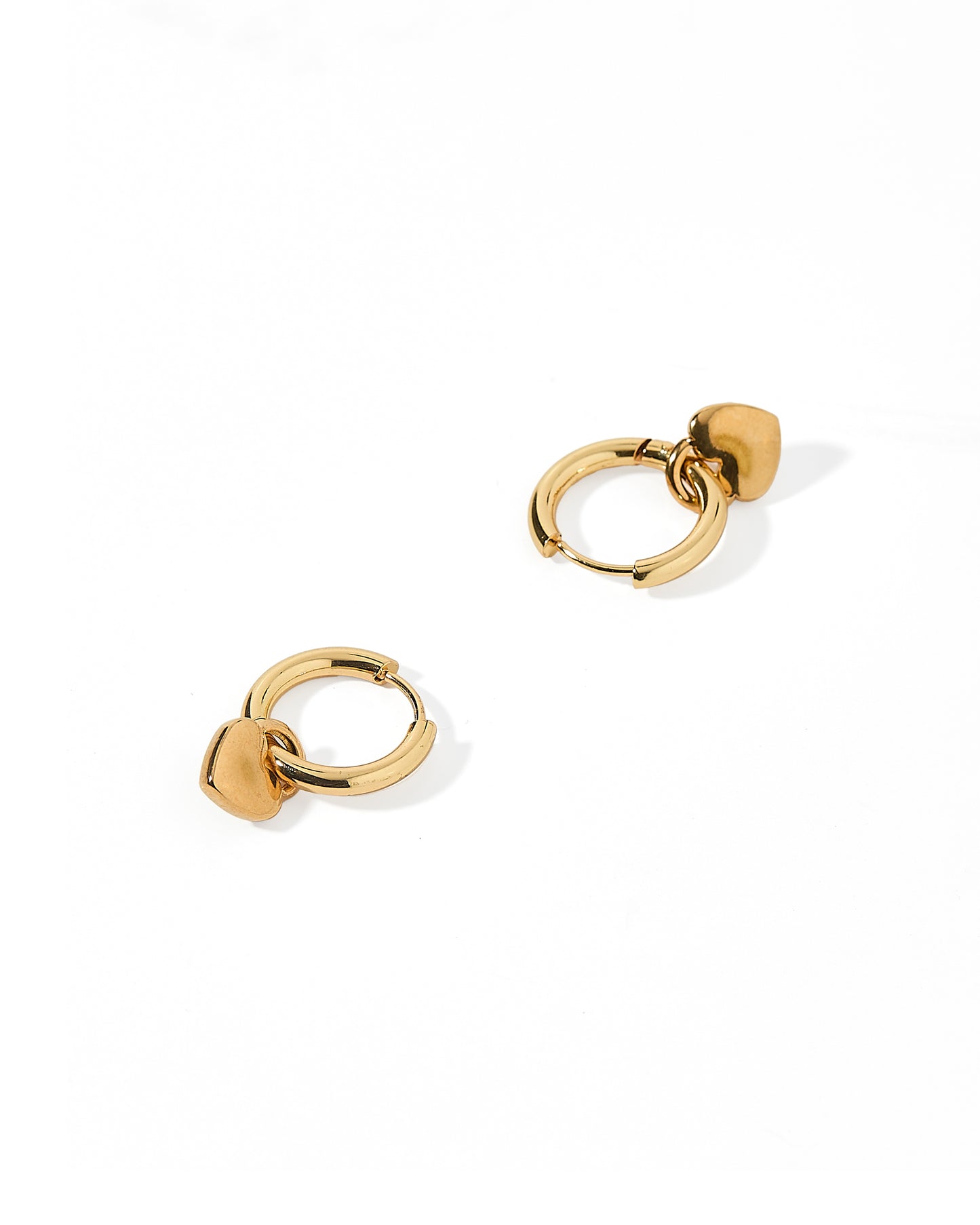 Huggie Charm Earrings - Dakota Heart