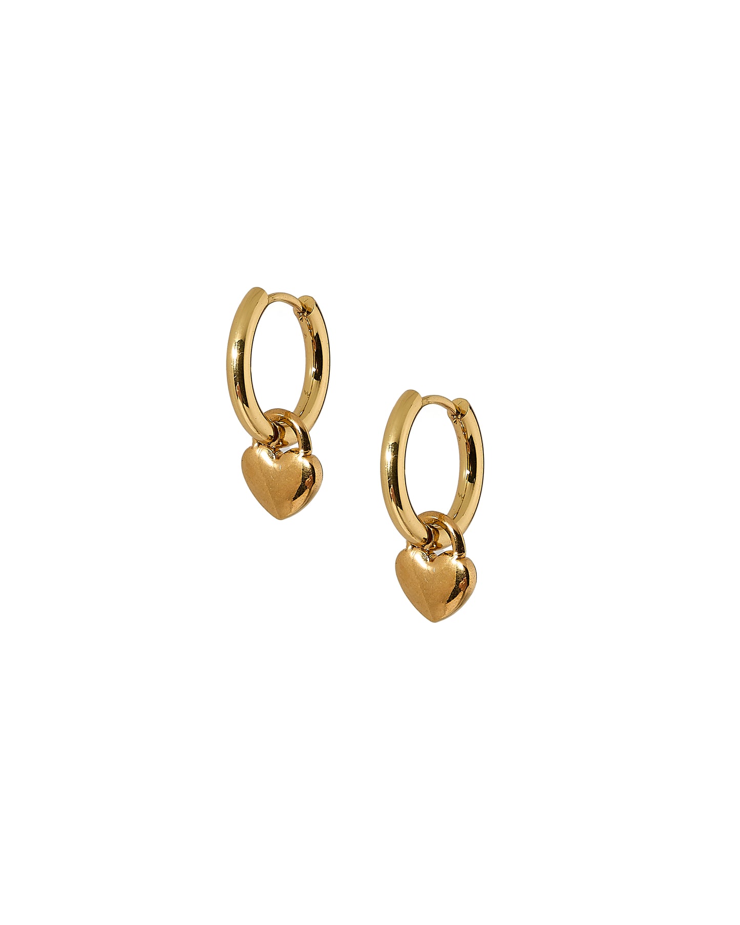 Huggie Charm Earrings - Dakota Heart