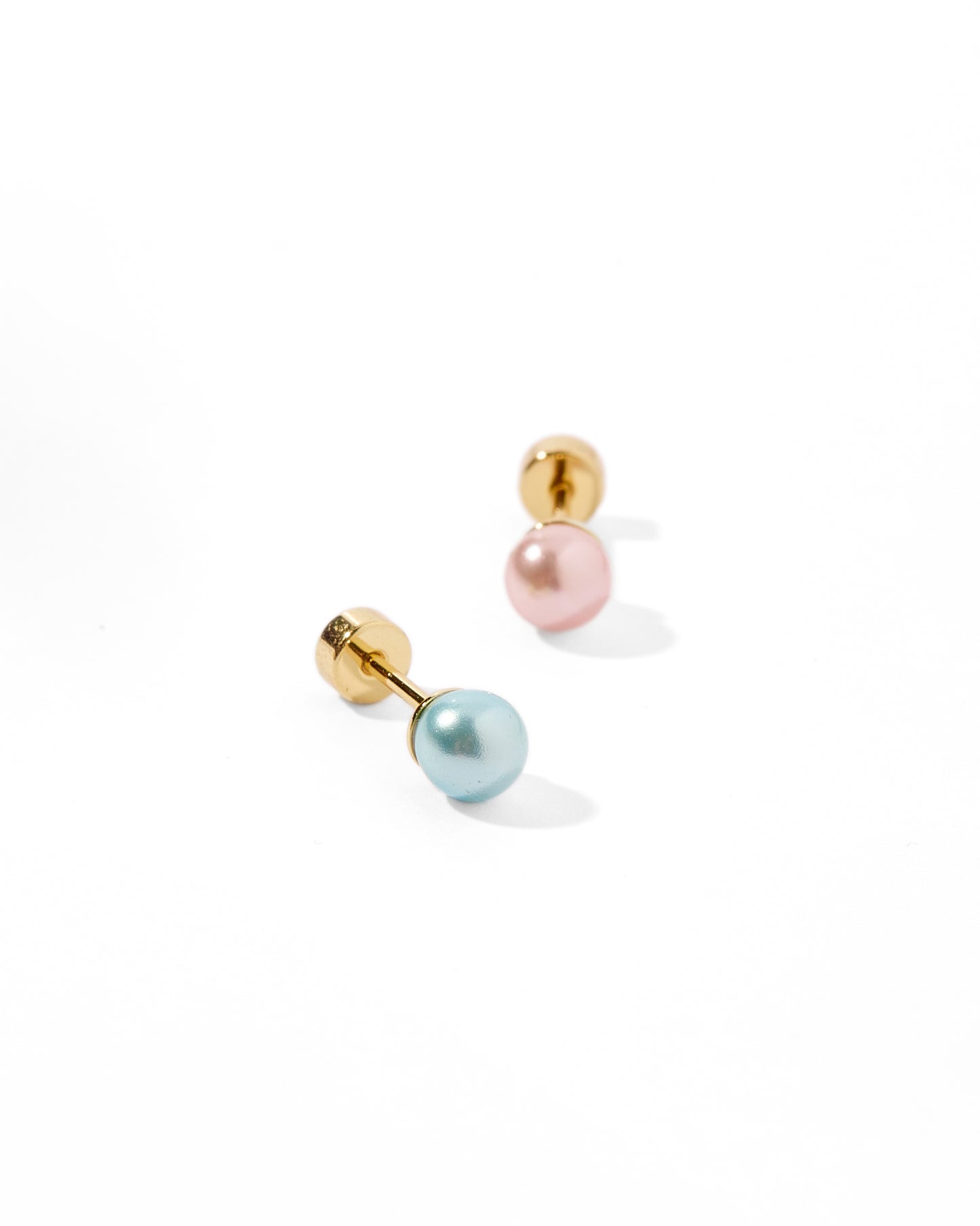 Screwback Stud Earrings - Payton Pearl Blue 5mm