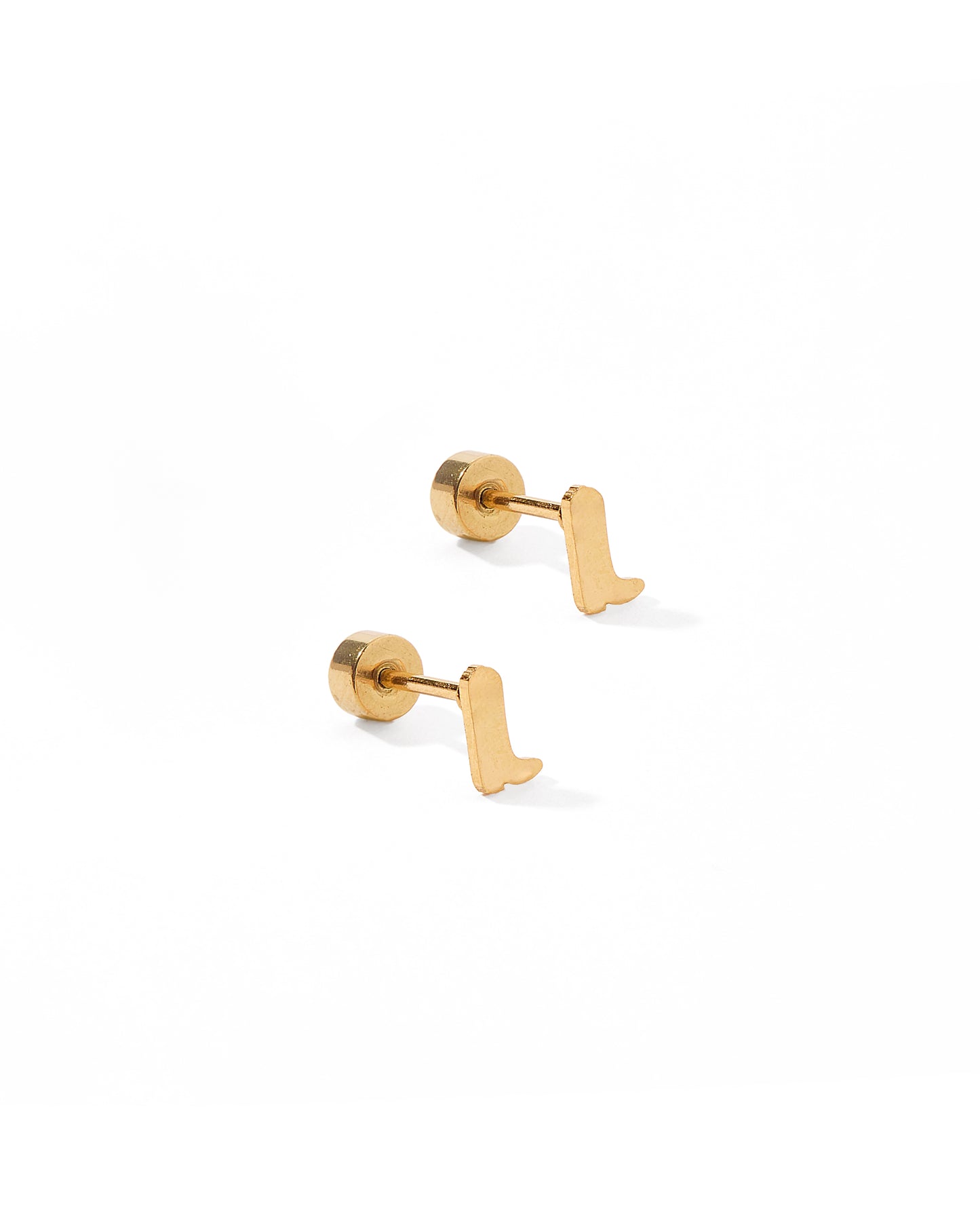 Screwback Stud Earrings - Petite Cowgirl Boot