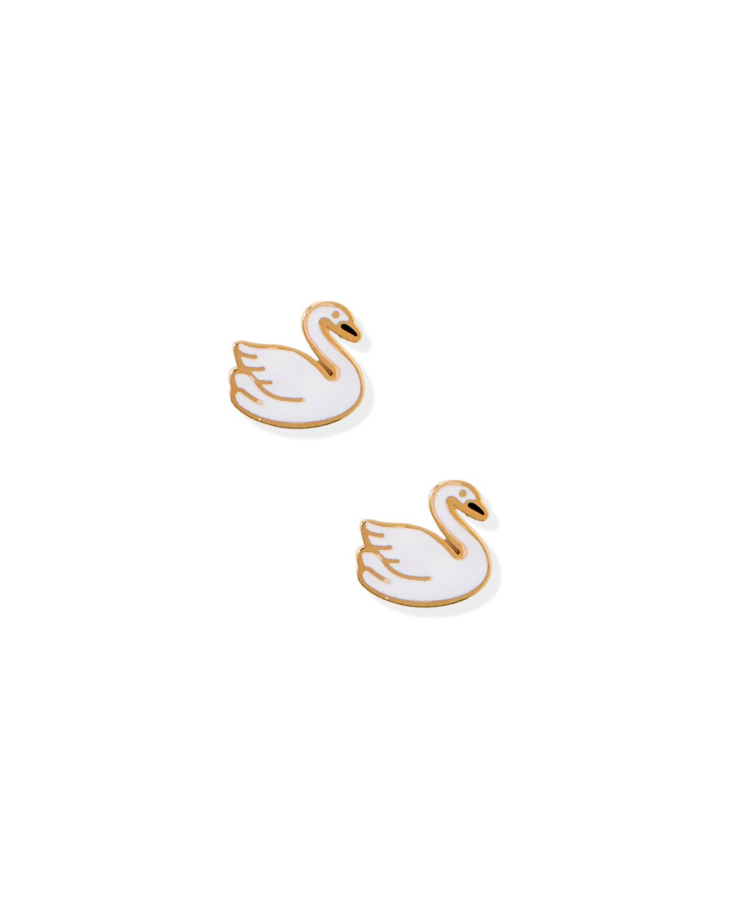 Screwback Stud Earrings - Swan