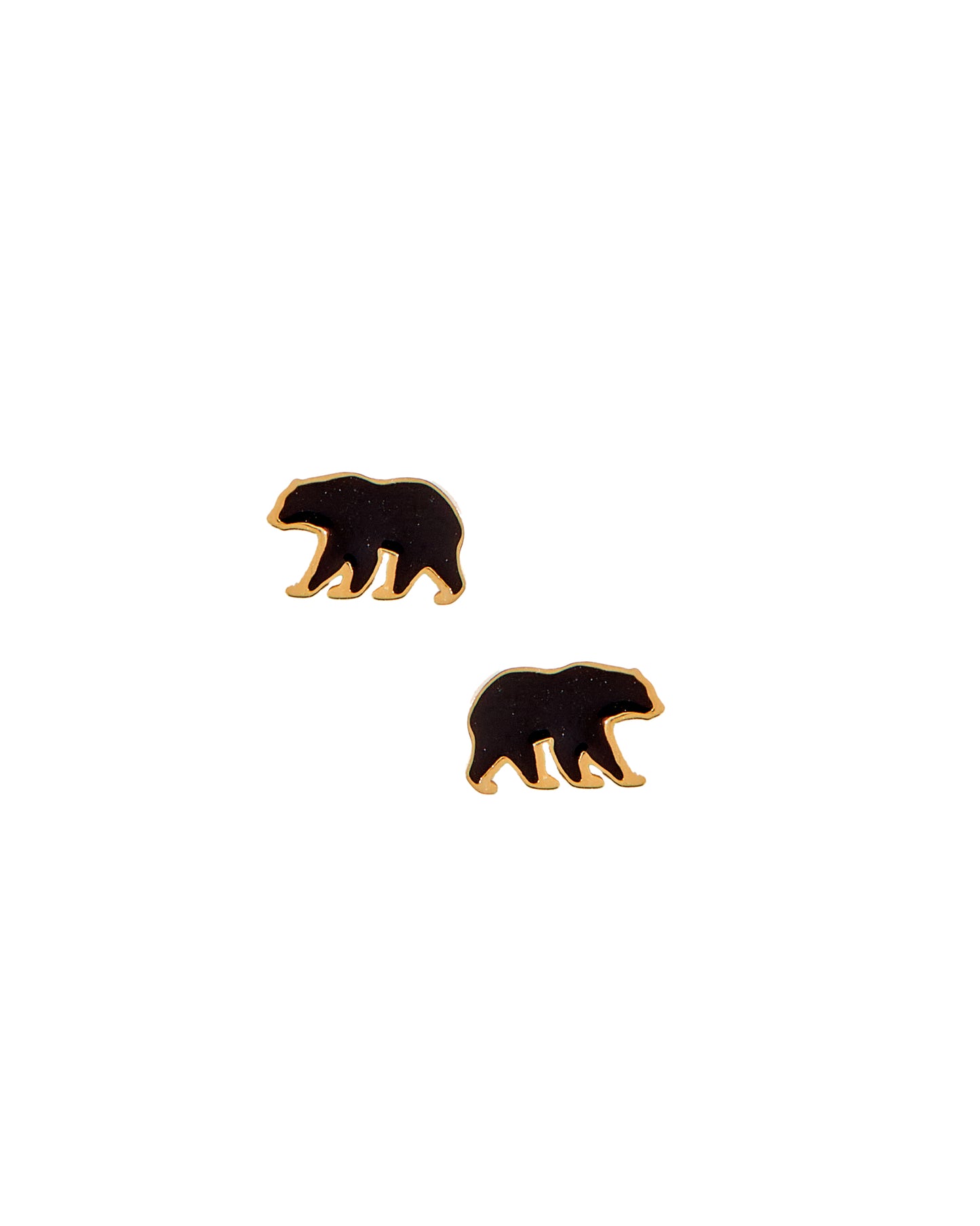 Screwback Stud Earrings - Black Bear
