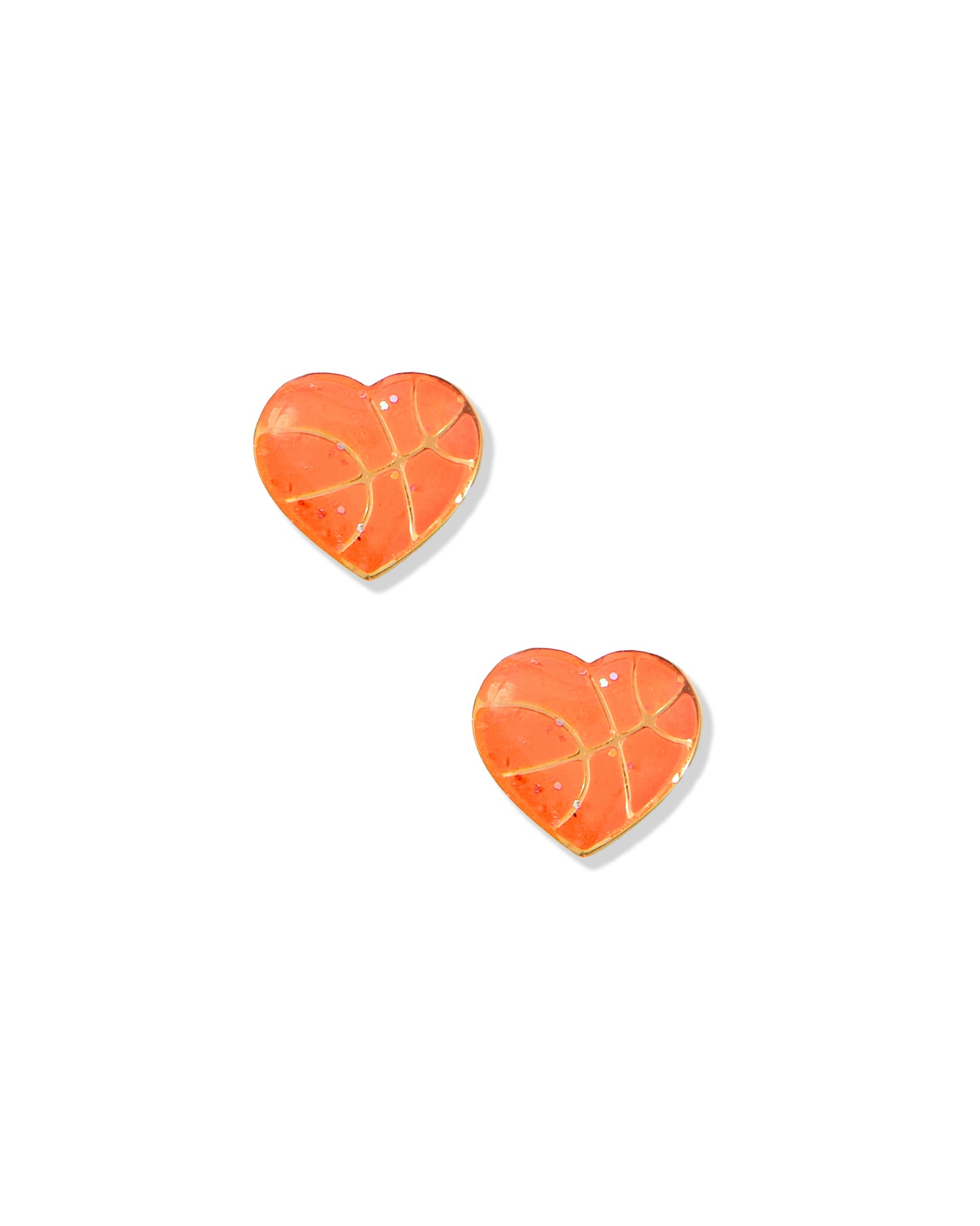 Screwback Stud Earrings - Basketball