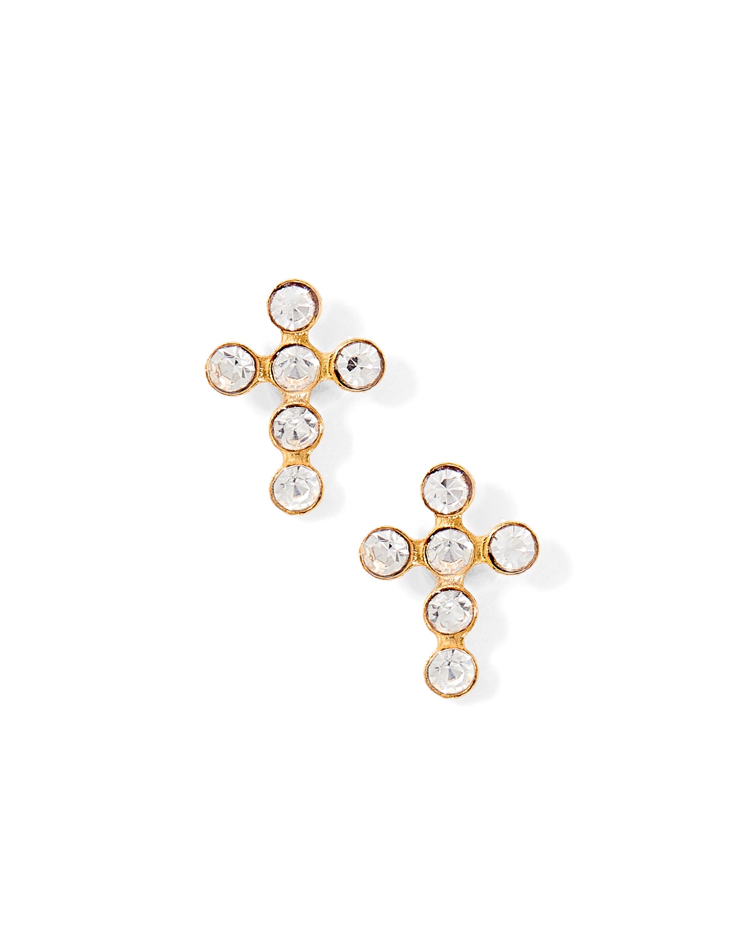 Screwback Stud Earrings - Clara Cross Gold
