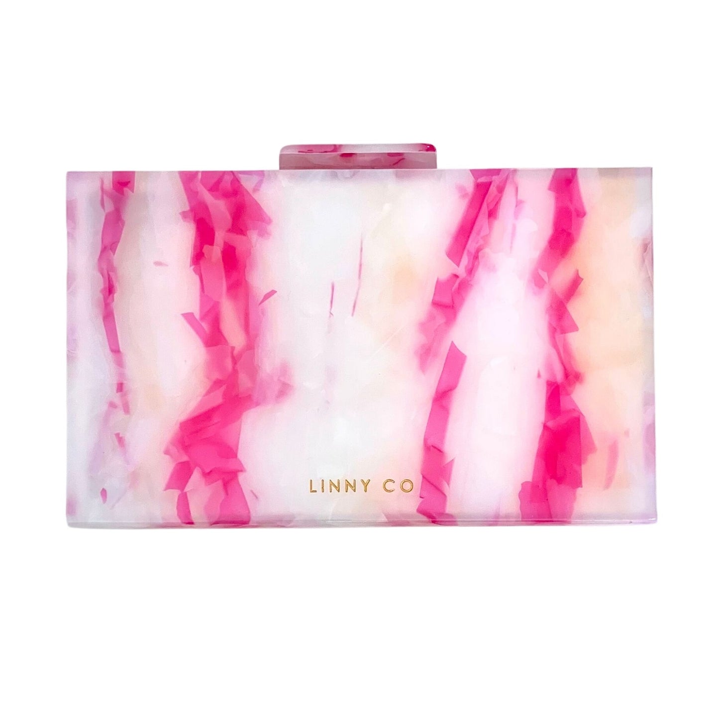 Lucy Clutch - Pink & White