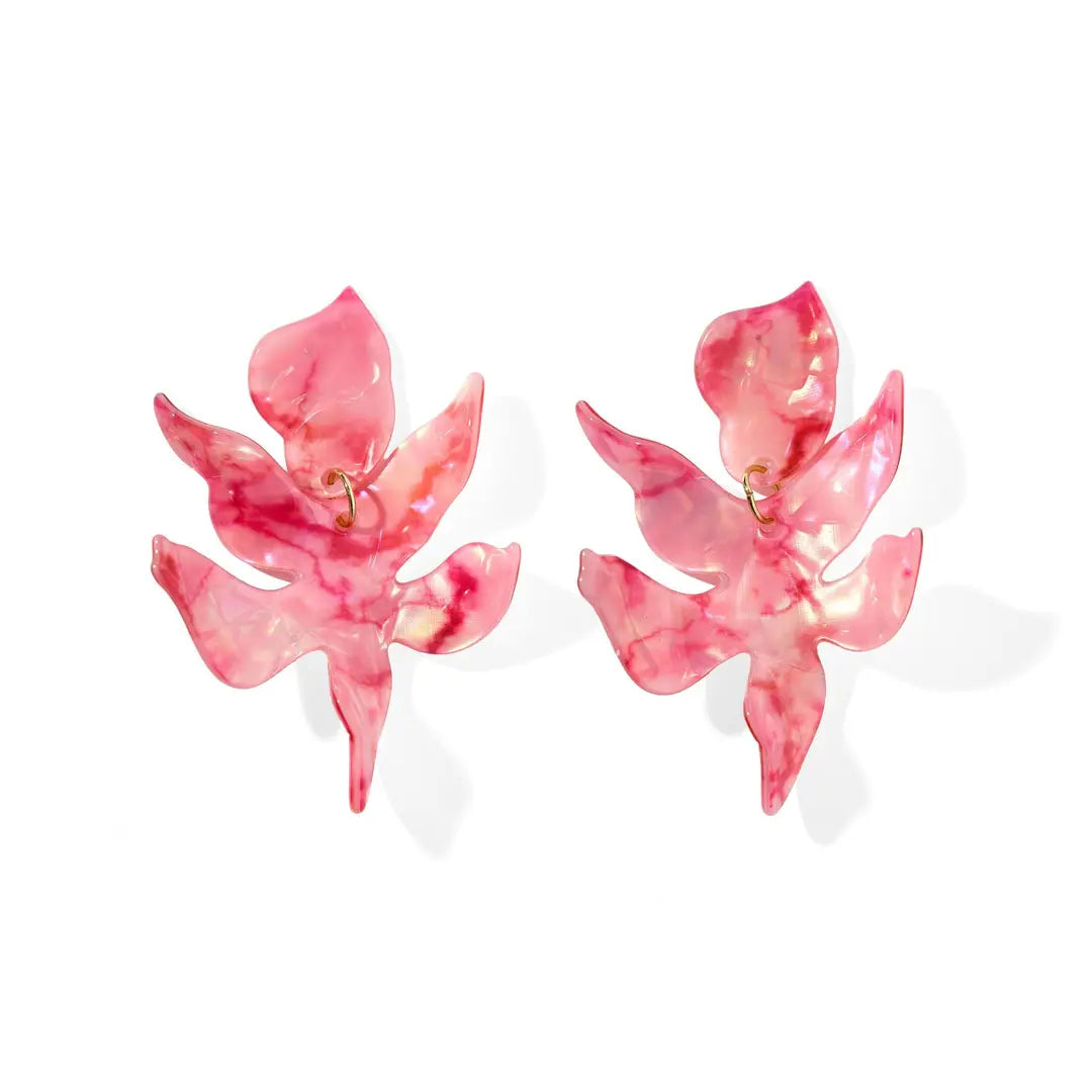 Flora Statement Earrings - Pink Spritz