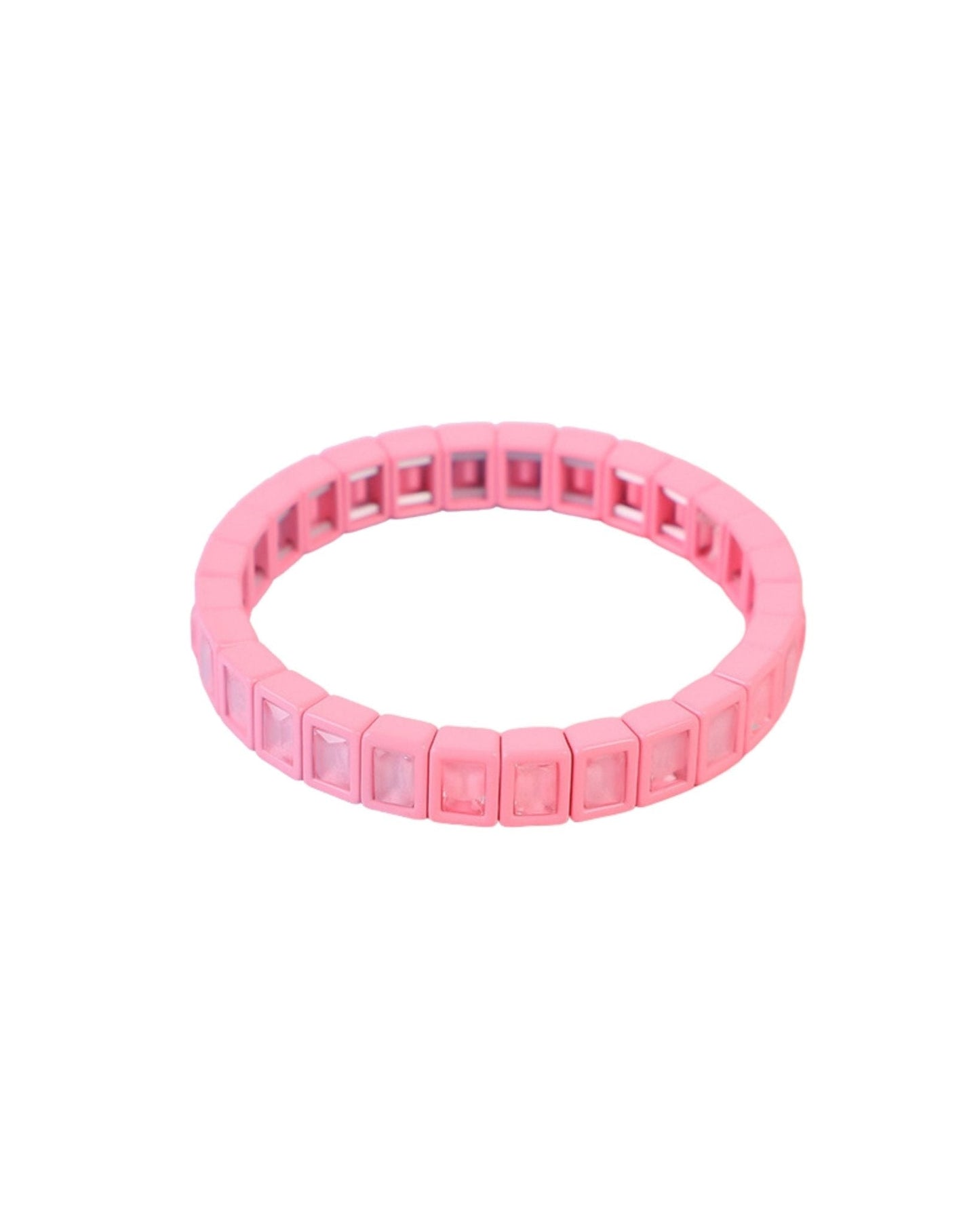 Bracelet - Candy Gem Block Baby Pink - Shop LINNY CO