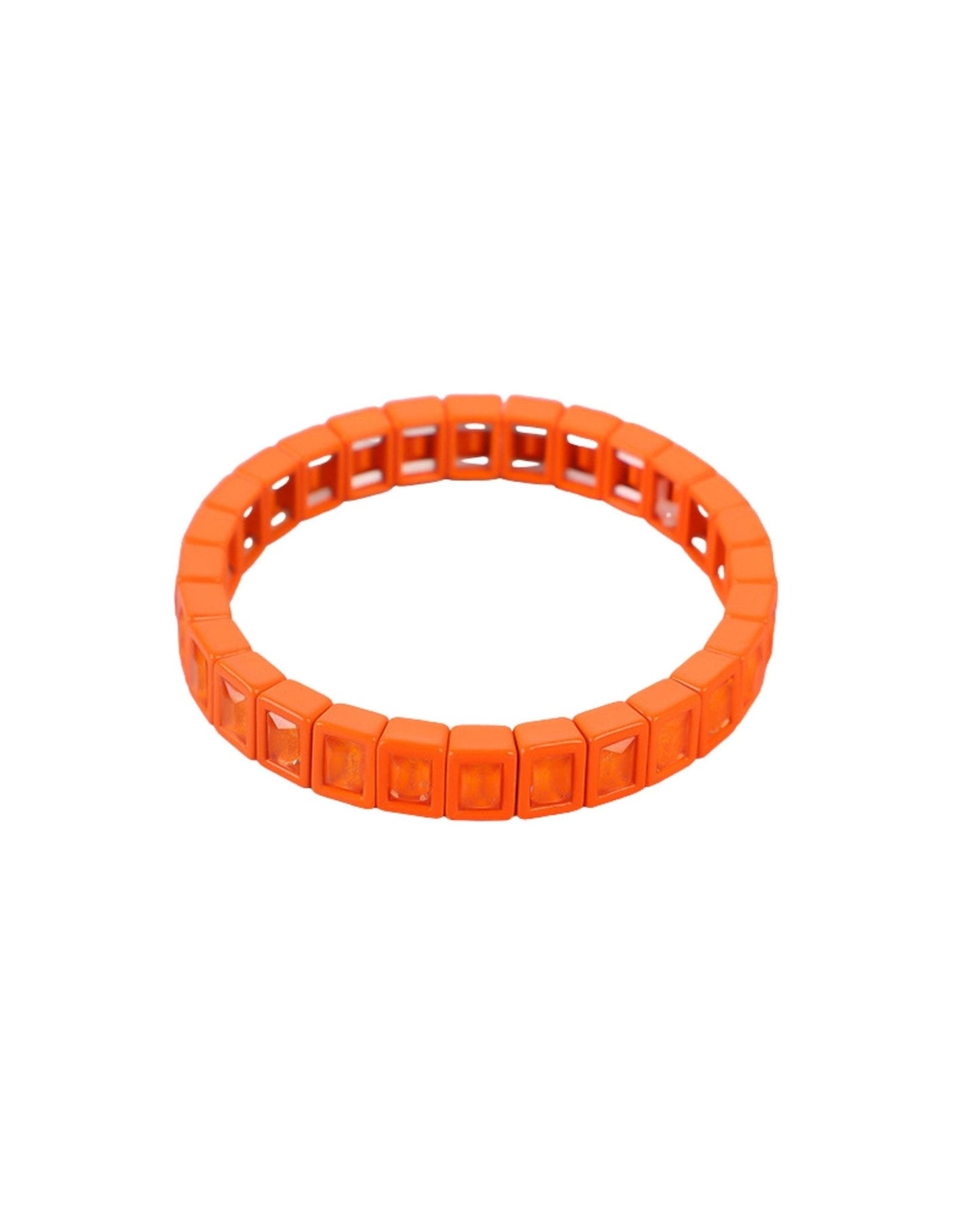 Bracelet - Candy Gem Block Orange - Shop LINNY CO