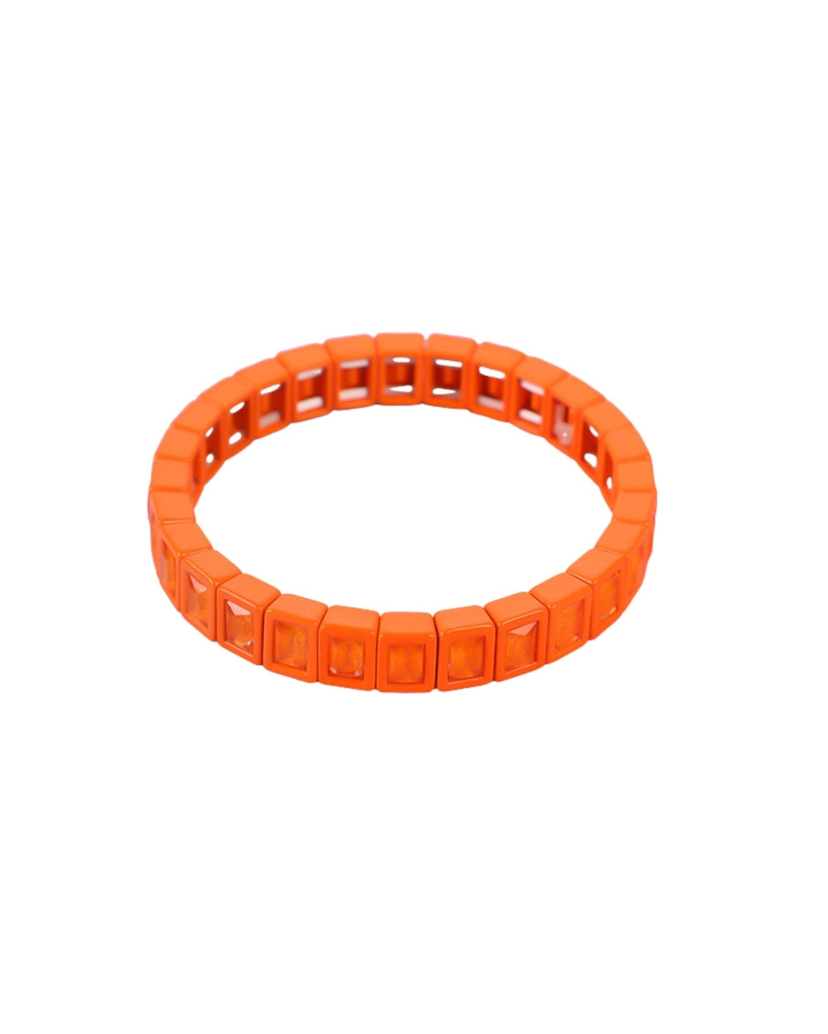 Bracelet - Candy Gem Block Orange - Shop LINNY CO