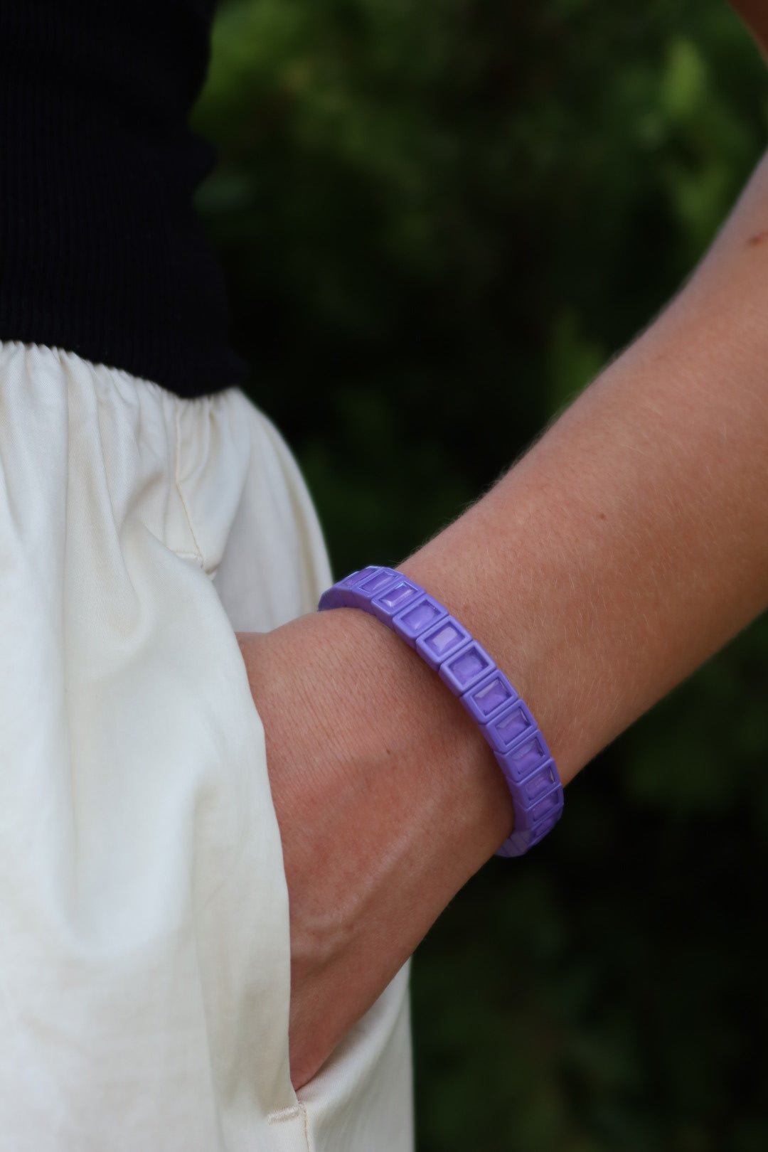 Bracelet - Candy Gem Block Purple - Shop LINNY CO
