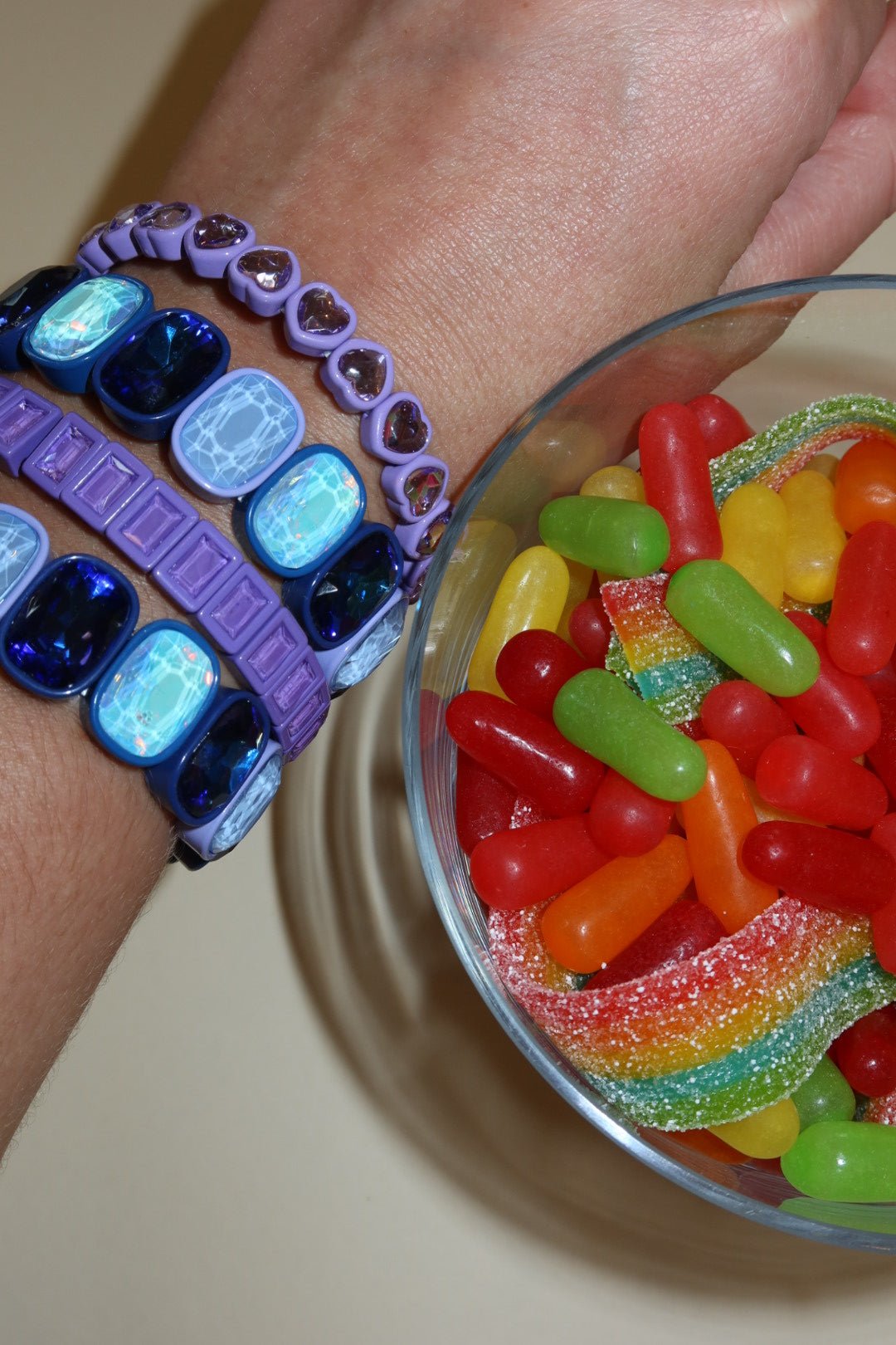Bracelet - Candy Gem Block Purple - Shop LINNY CO