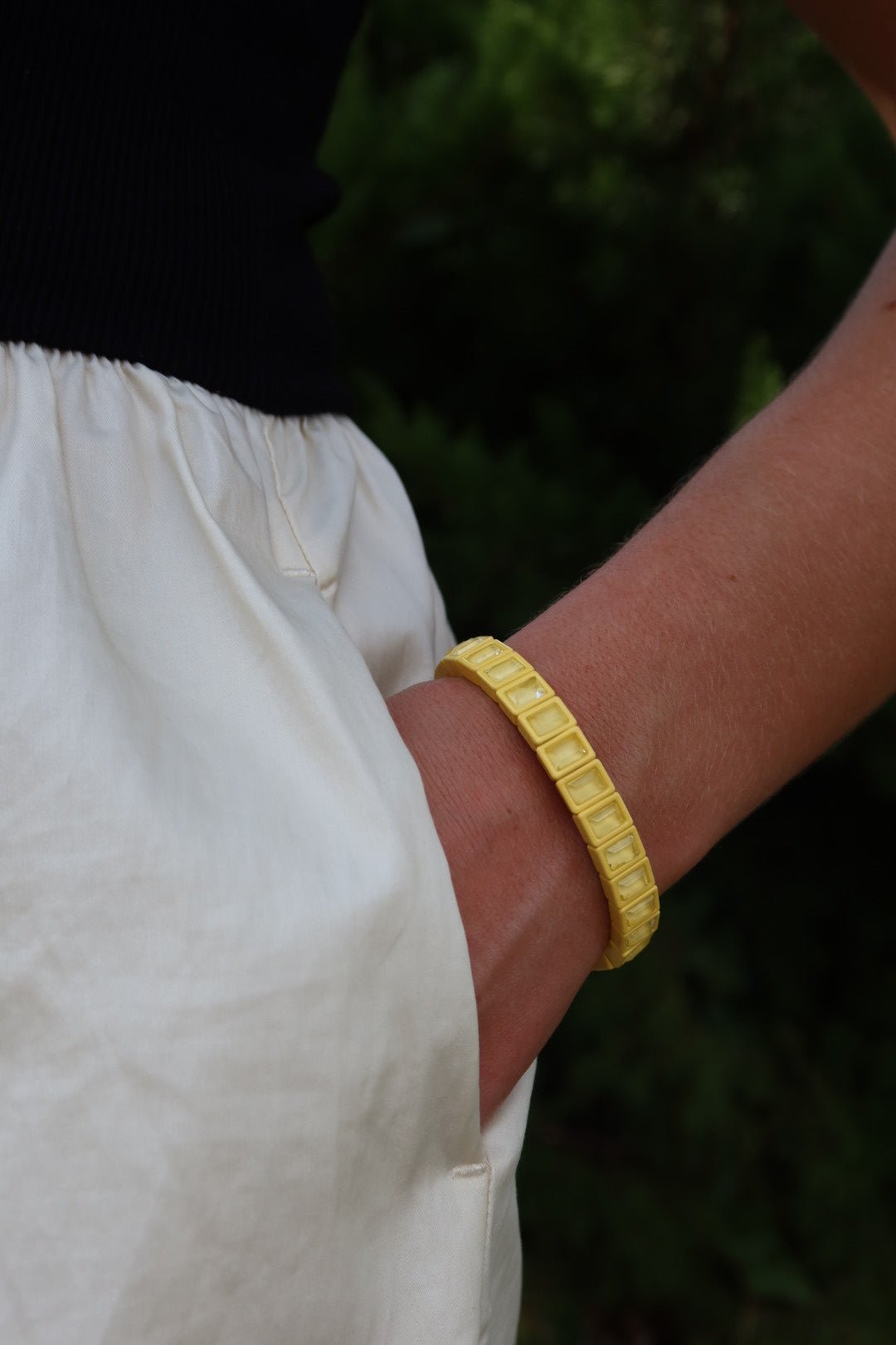 Bracelet - Candy Gem Block Yellow - Shop LINNY CO