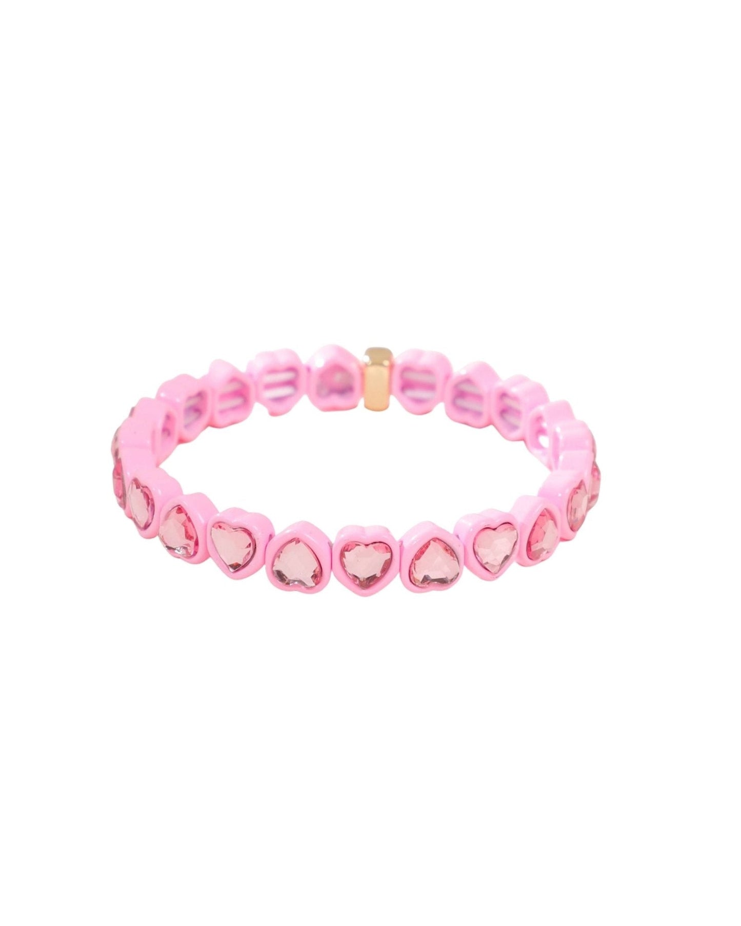 Bracelet - Candy Gem Heart Baby Pink - Shop LINNY CO