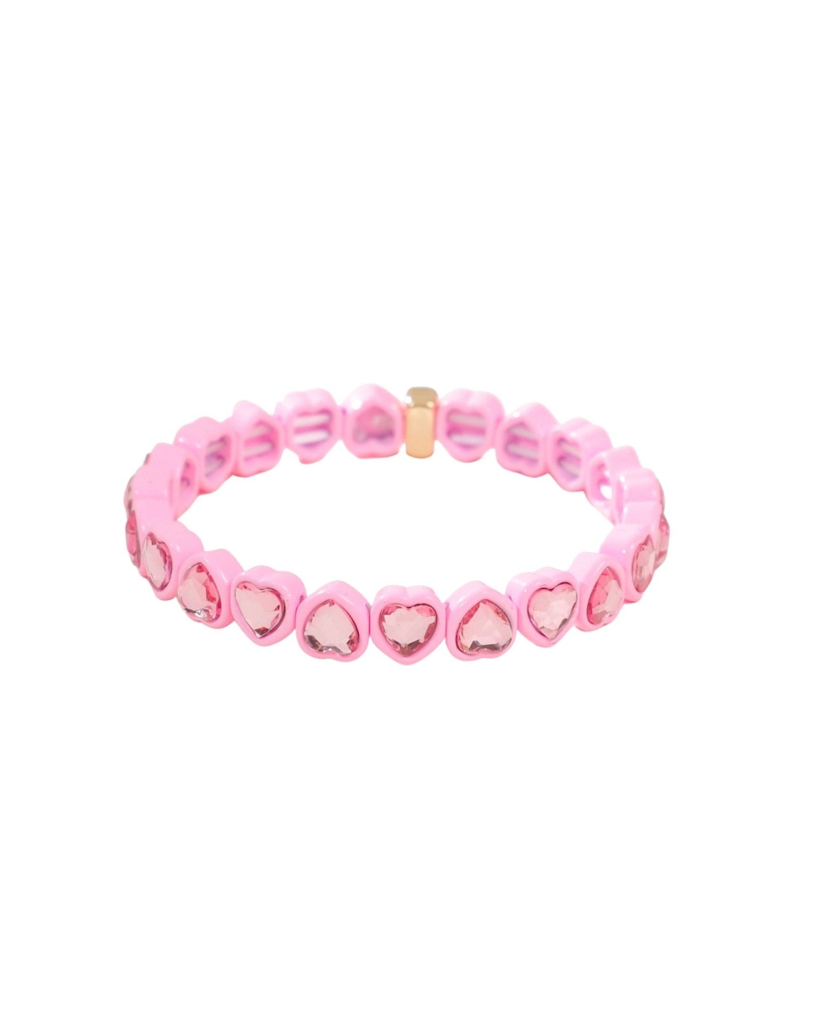 Bracelet - Candy Gem Heart Baby Pink - Shop LINNY CO