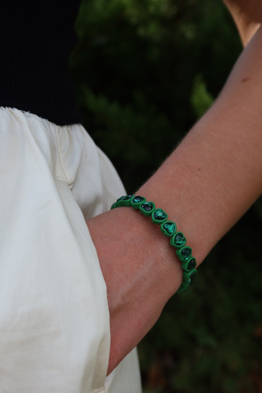 Bracelet - Candy Gem Heart Green - Shop LINNY CO