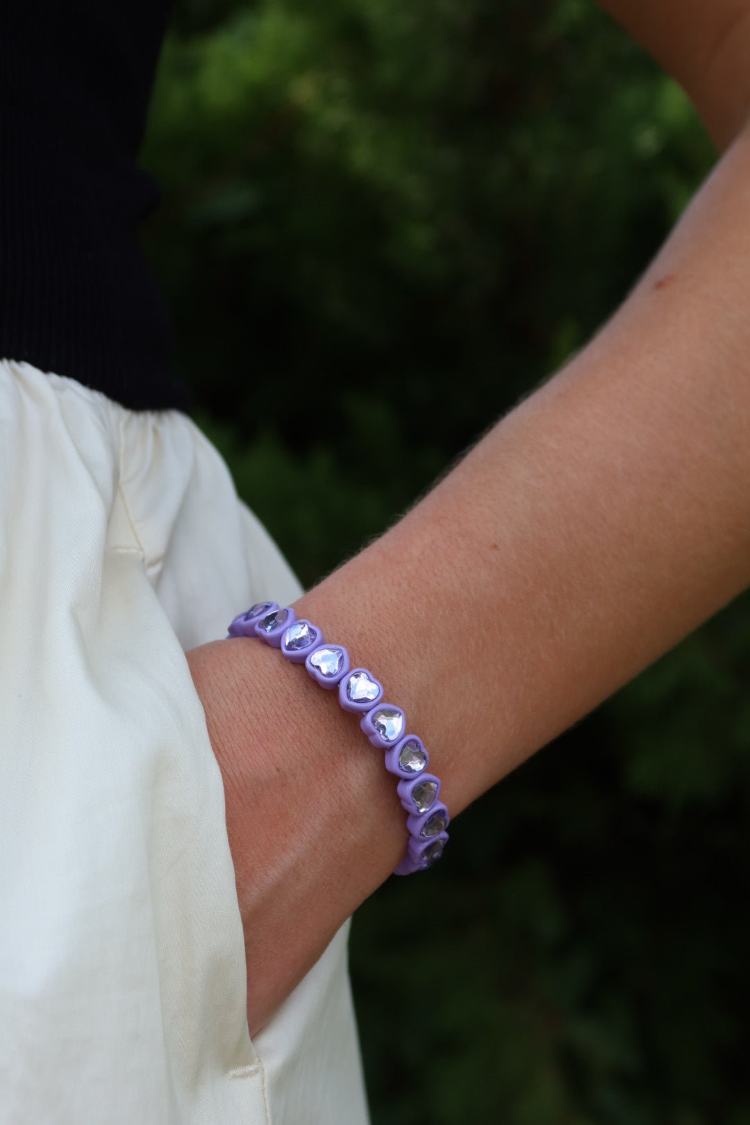 Bracelet - Candy Gem Heart Purple - Shop LINNY CO
