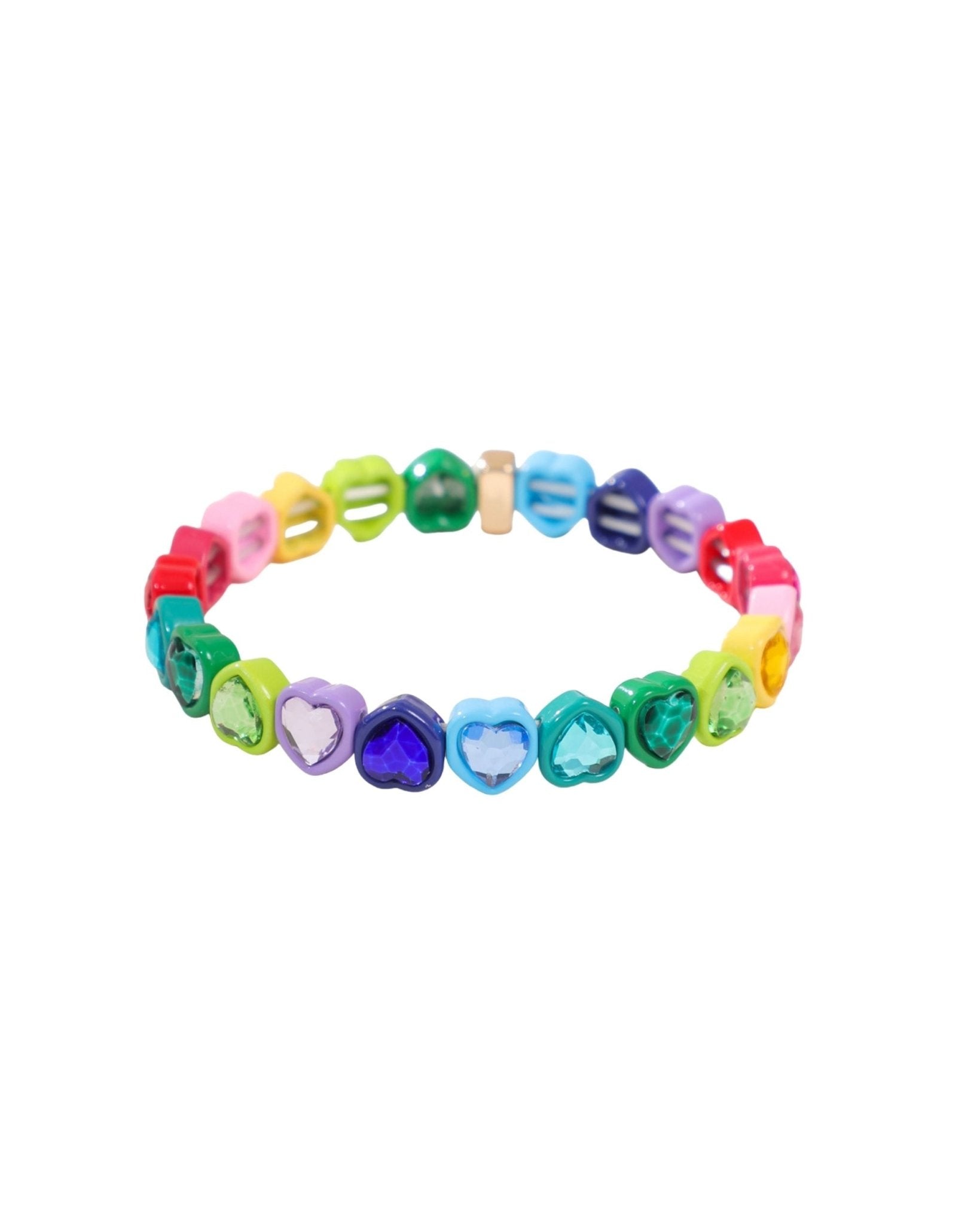 Bracelet - Candy Gem Heart Rainbow - Shop LINNY CO