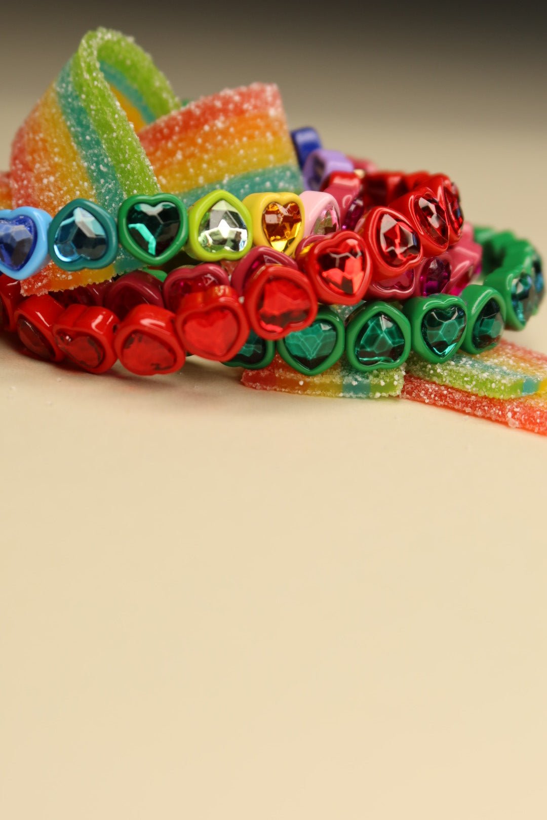 Bracelet - Candy Gem Heart Rainbow - Shop LINNY CO