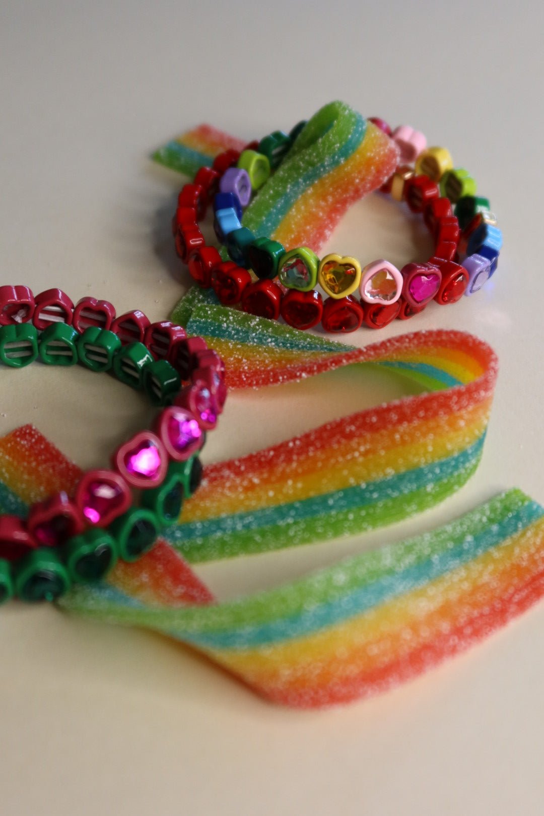 Bracelet - Candy Gem Heart Rainbow - Shop LINNY CO