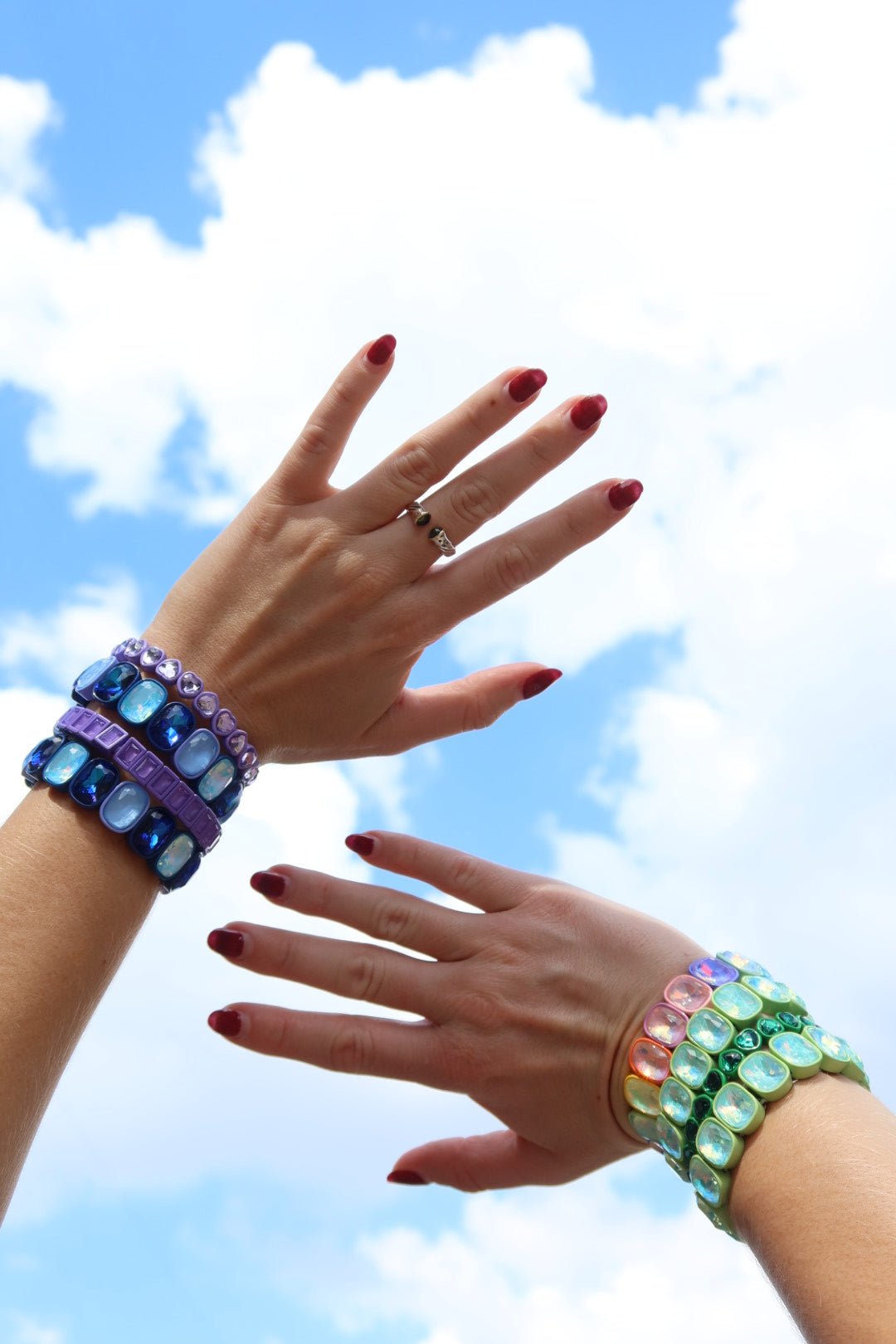 Bracelet - Candy Gem Oval Blue Multi - Shop LINNY CO