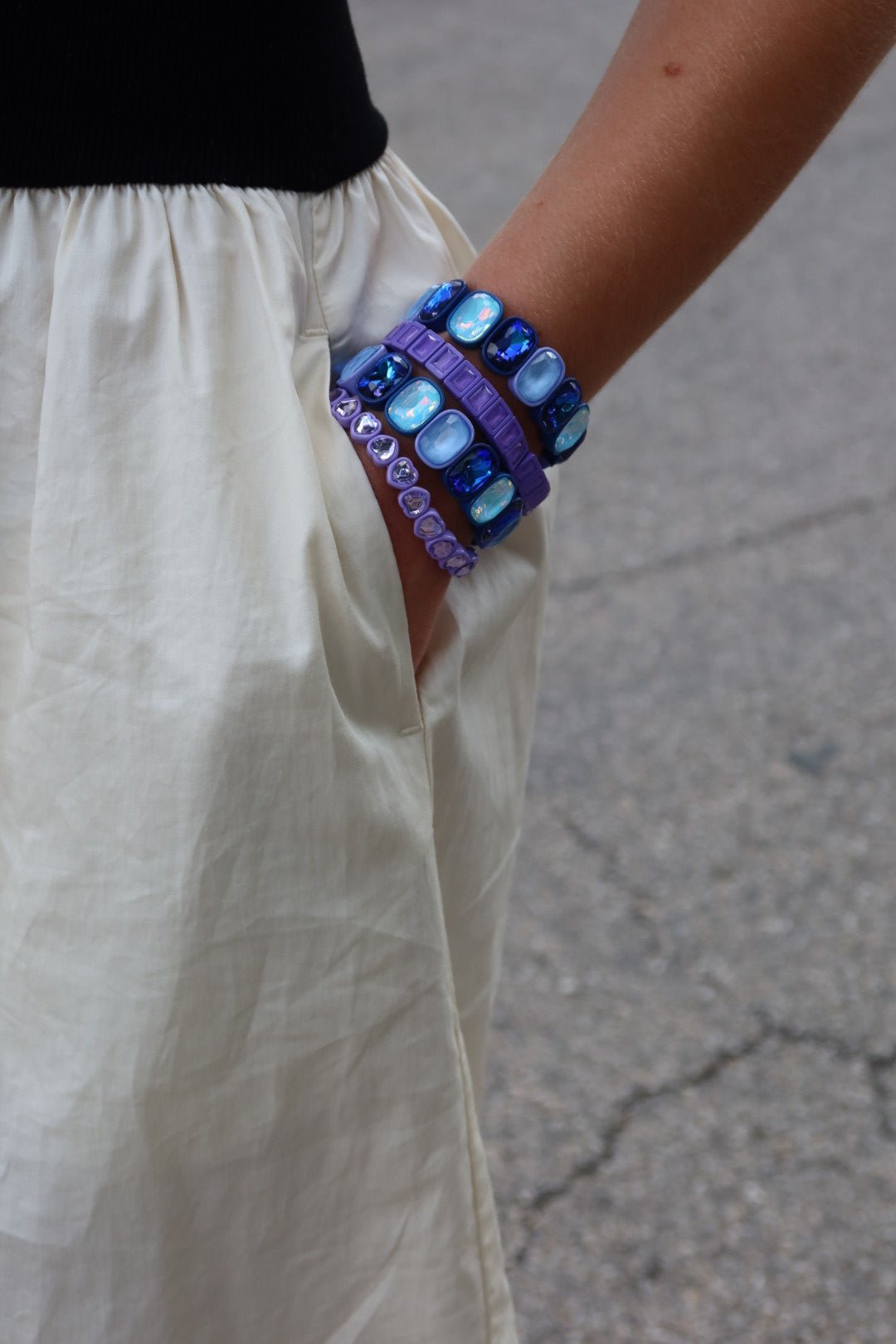 Bracelet - Candy Gem Oval Blue Multi - Shop LINNY CO