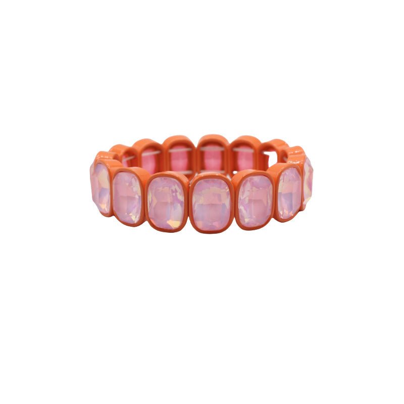 Bracelet - Candy Gem Oval Coral - Shop LINNY CO