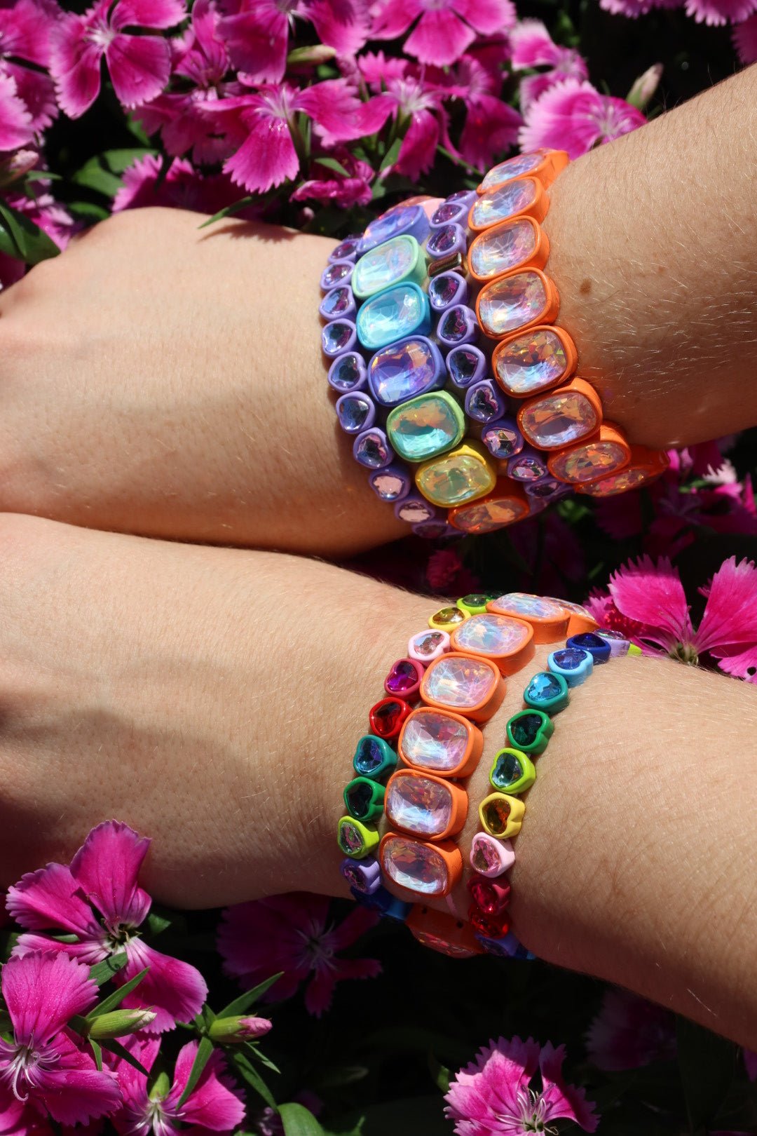 Bracelet - Candy Gem Oval Coral - Shop LINNY CO