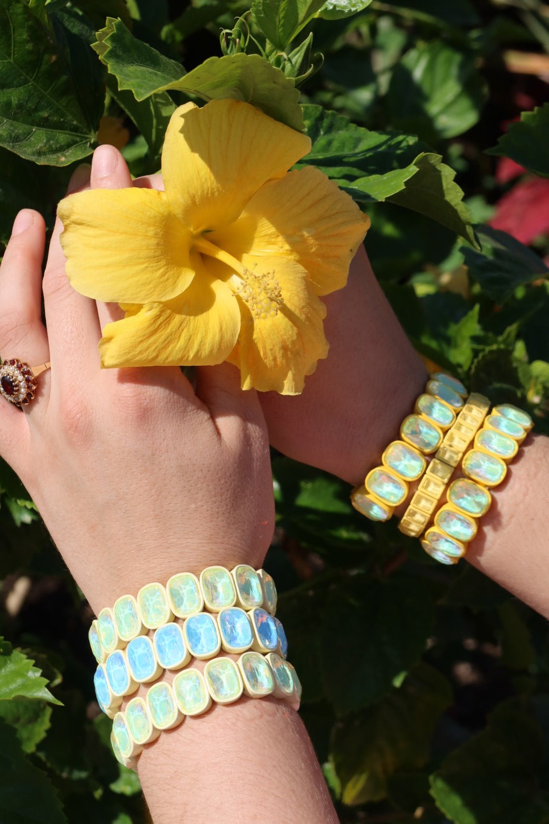 Bracelet - Candy Gem Oval Key Lime - Shop LINNY CO