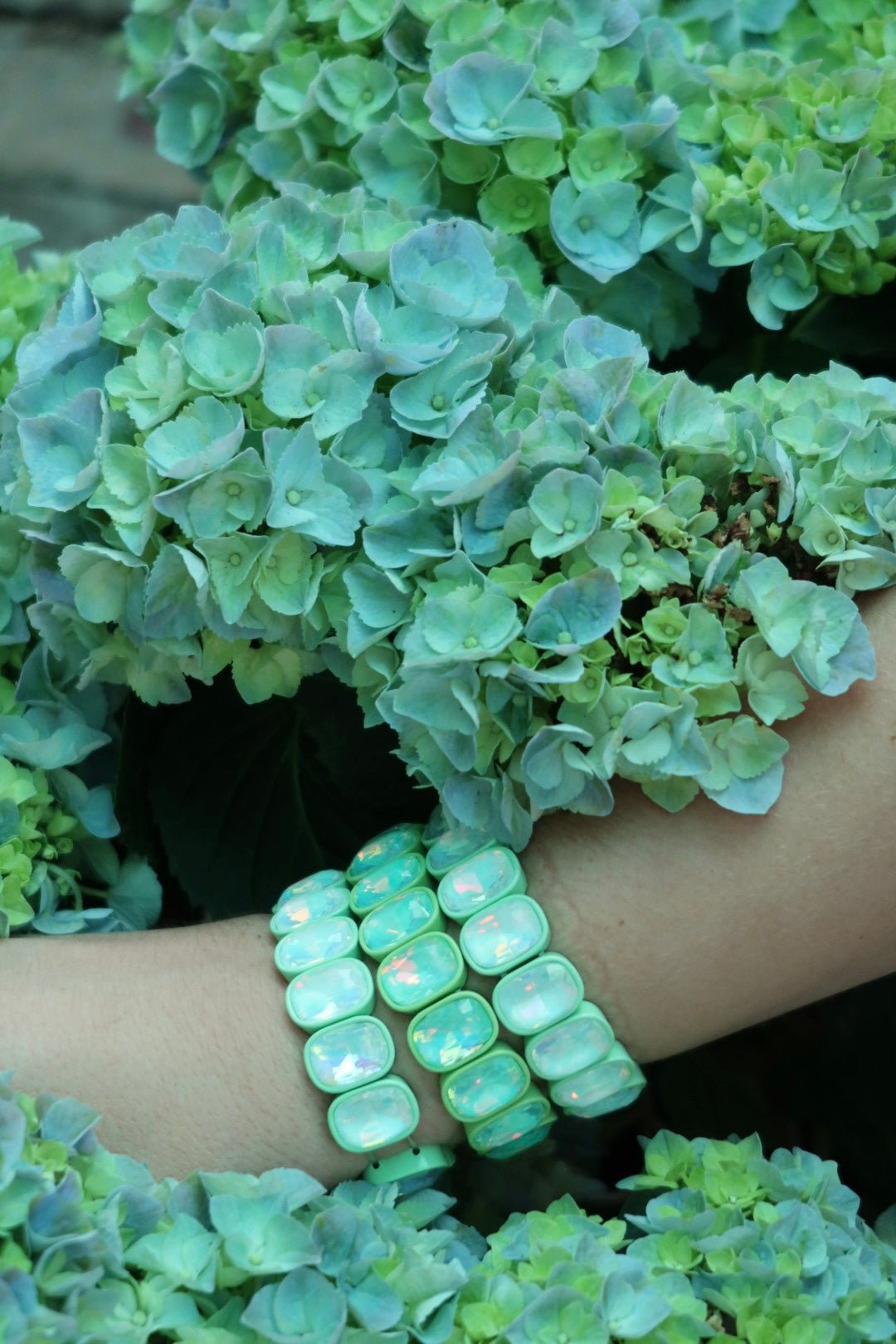 Bracelet - Candy Gem Oval Mint - Shop LINNY CO