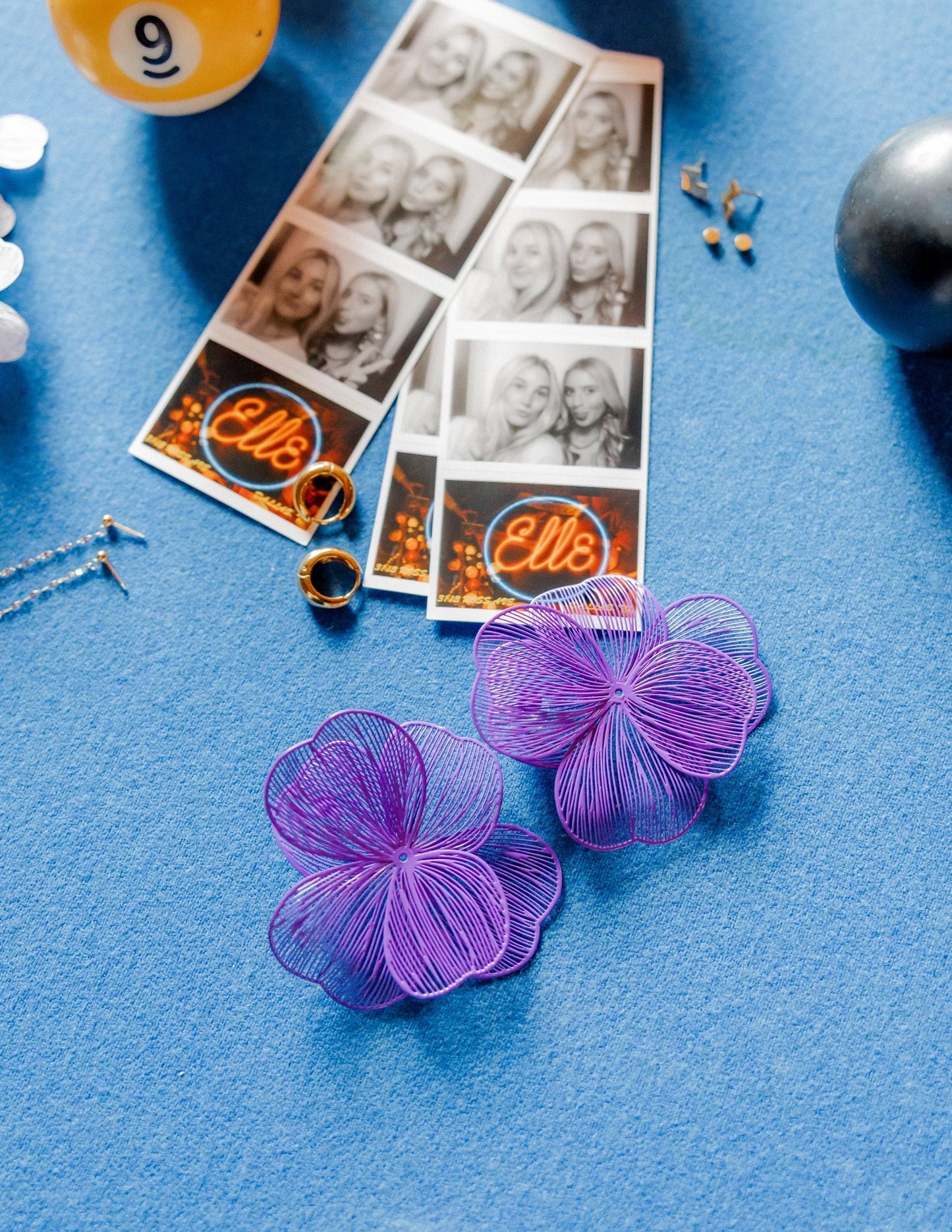 Erica Statement Earrings - Purple - LINNY CO WholesaleMetal