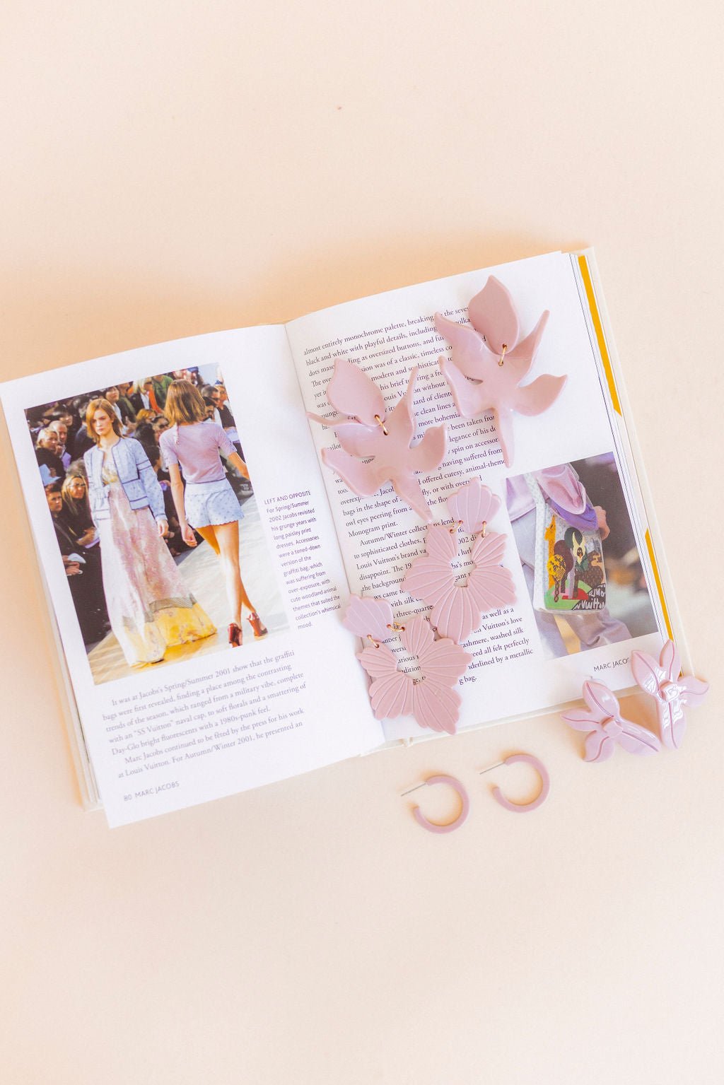 Fern Statement Earrings - Vintage Rose - LINNY CO WholesaleAcetate