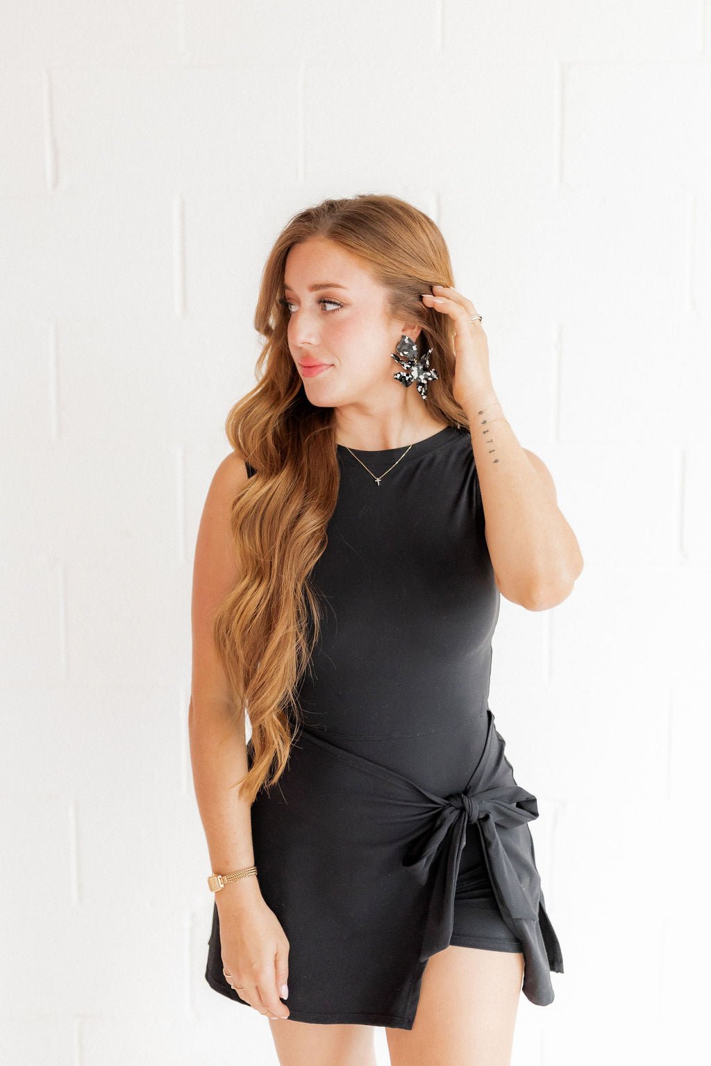 Flora Statement Earrings - Black & White - LINNY CO Wholesale