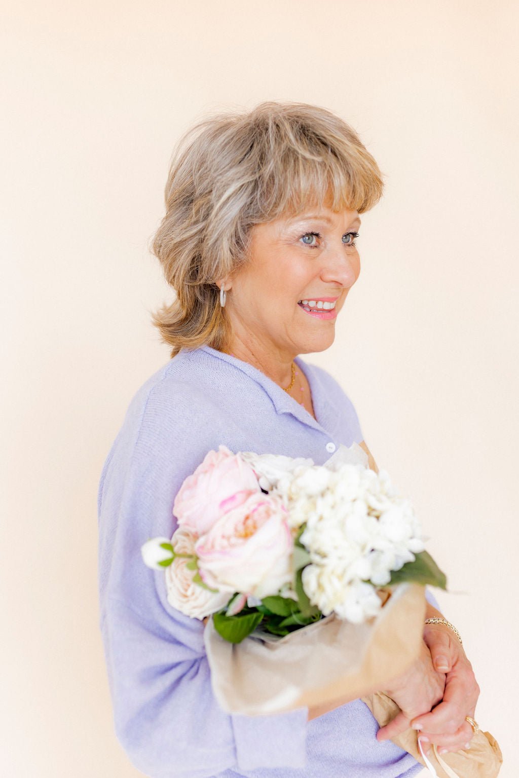 Holly Mini Hoop Earrings - Ivory Pearl - LINNY CO WholesaleAcetate