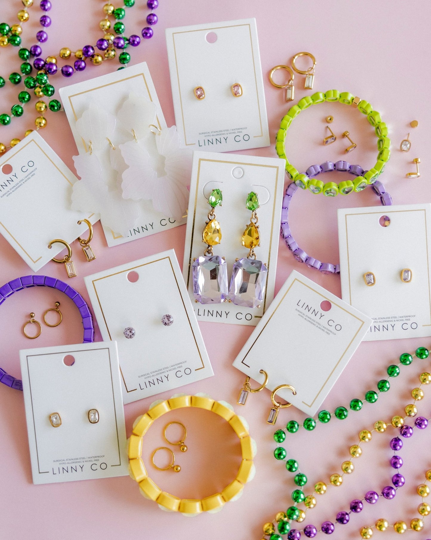 Huggie Charm Earrings - Edith Pink Gold - LINNY CO Wholesale