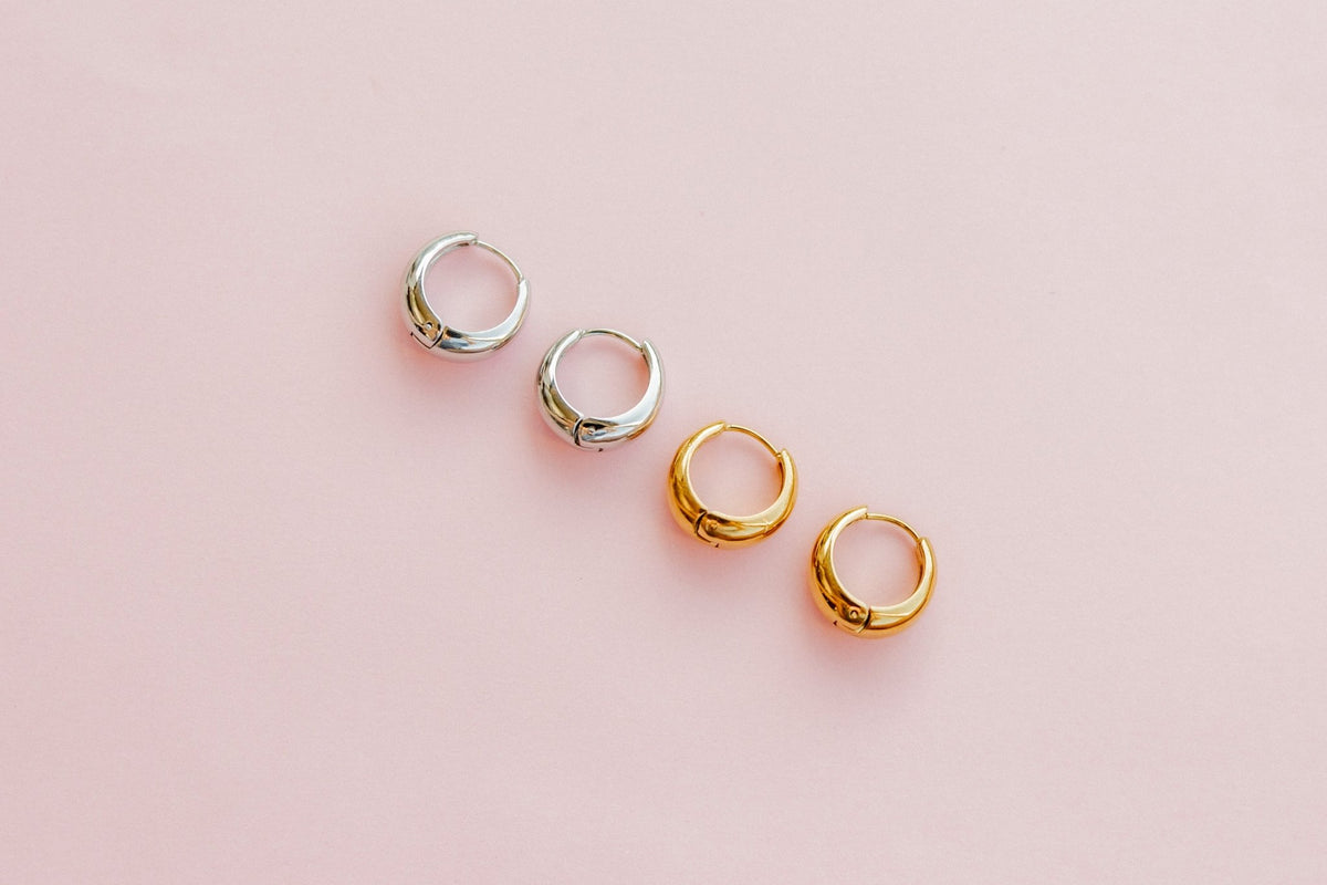 Huggie Earrings - Sunday Hoop Silver 12mm - LINNY CO WholesaleMetals