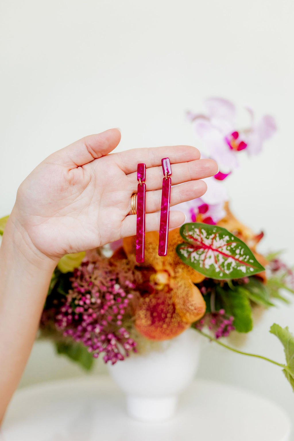 Keli - Pinot Noir - Earrings - LINNY CO WholesaleAcetate