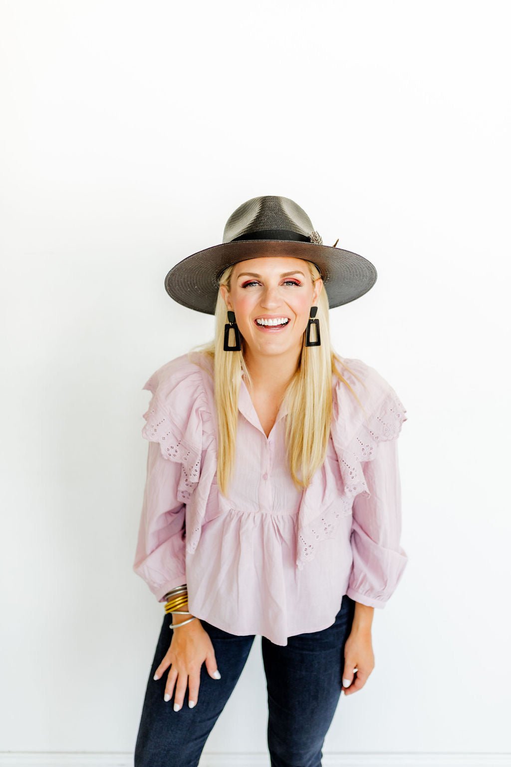 Kennedy Statement Earrings - True Black - LINNY CO WholesaleAcetate