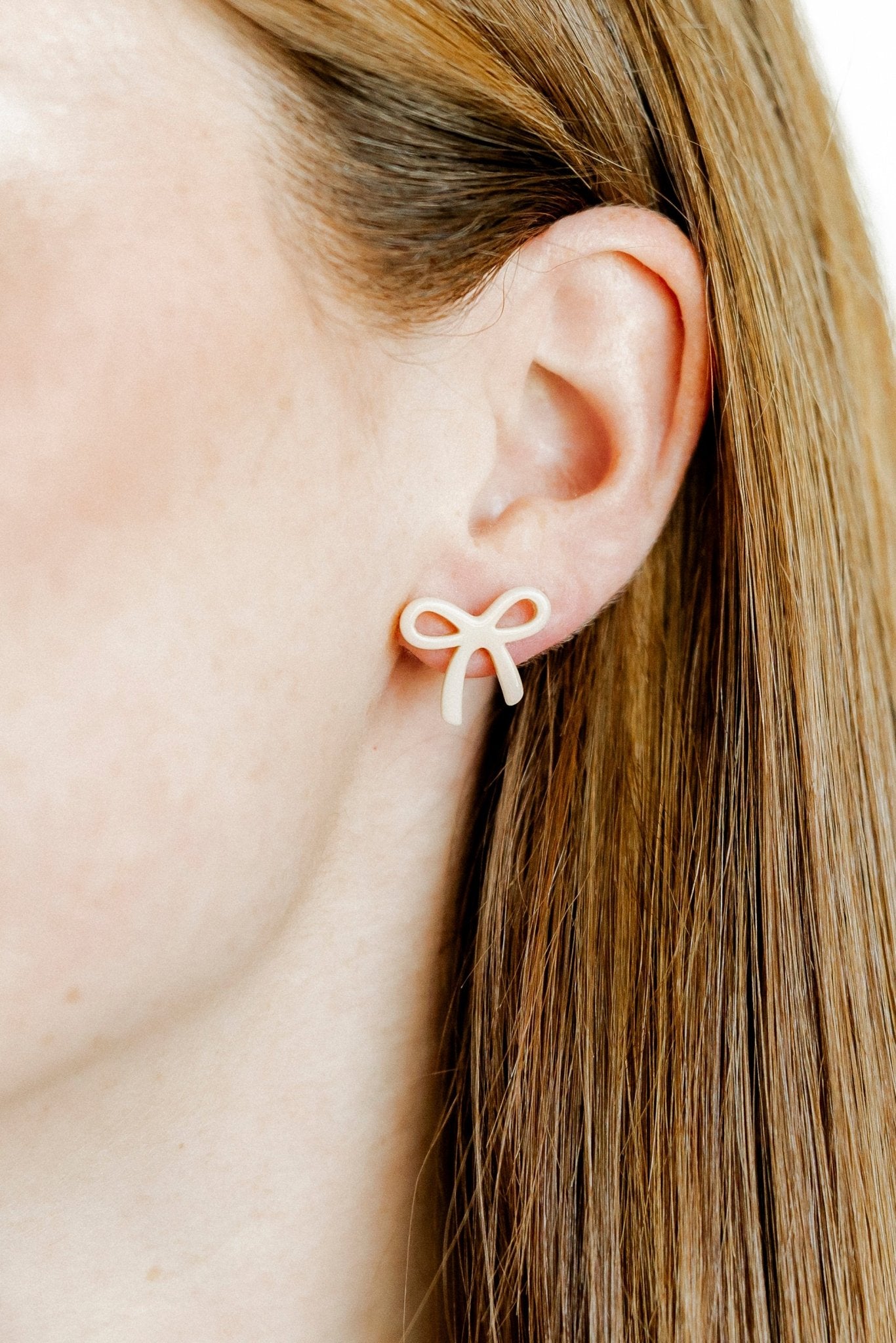 Kylie Bow Earrings - Latte - LINNY CO WholesaleAcetate