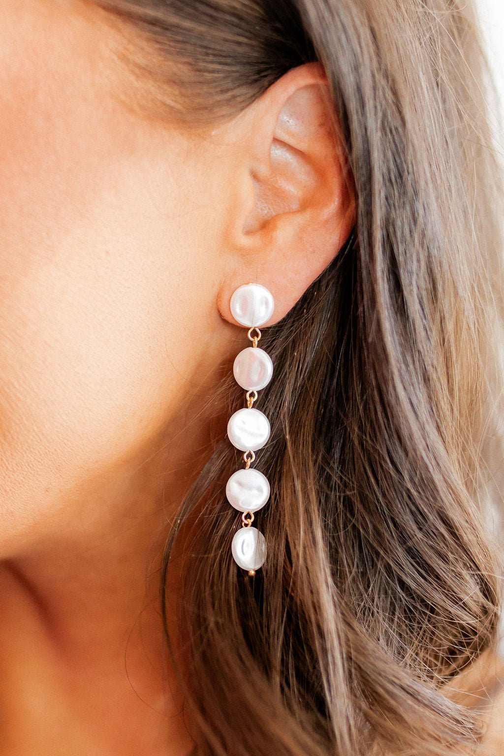 Libby - 5 Pearl - Earrings - LINNY CO WholesaleMetals