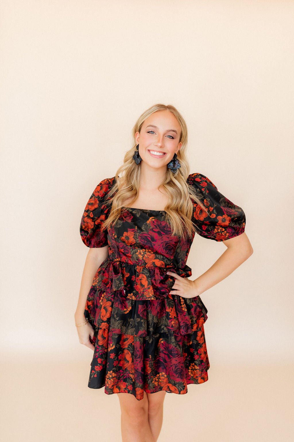 Michelle Statement Earrings - Black Iridescent - LINNY CO WholesaleAcetate