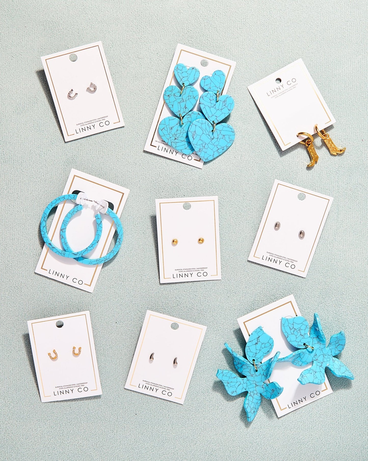 Penny - Turquoise - Earrings - LINNY CO WholesaleAcetate