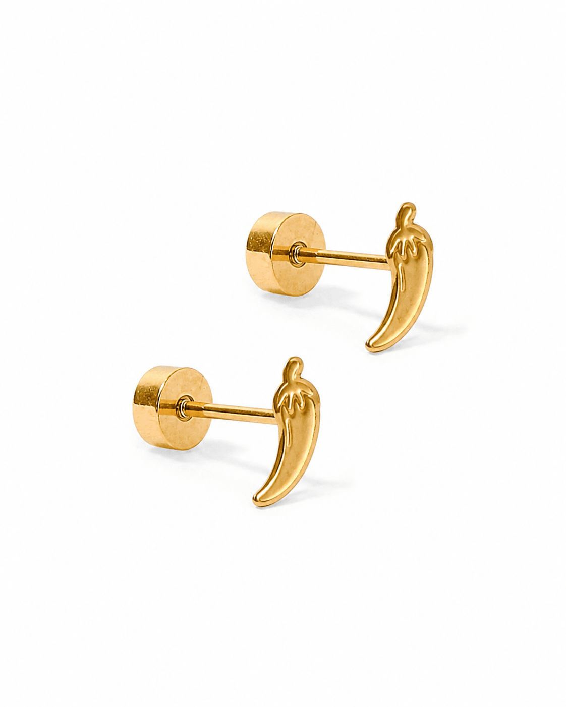 Screwback Stud Earrings - Chili Pepper Gold - LINNY CO Wholesale
