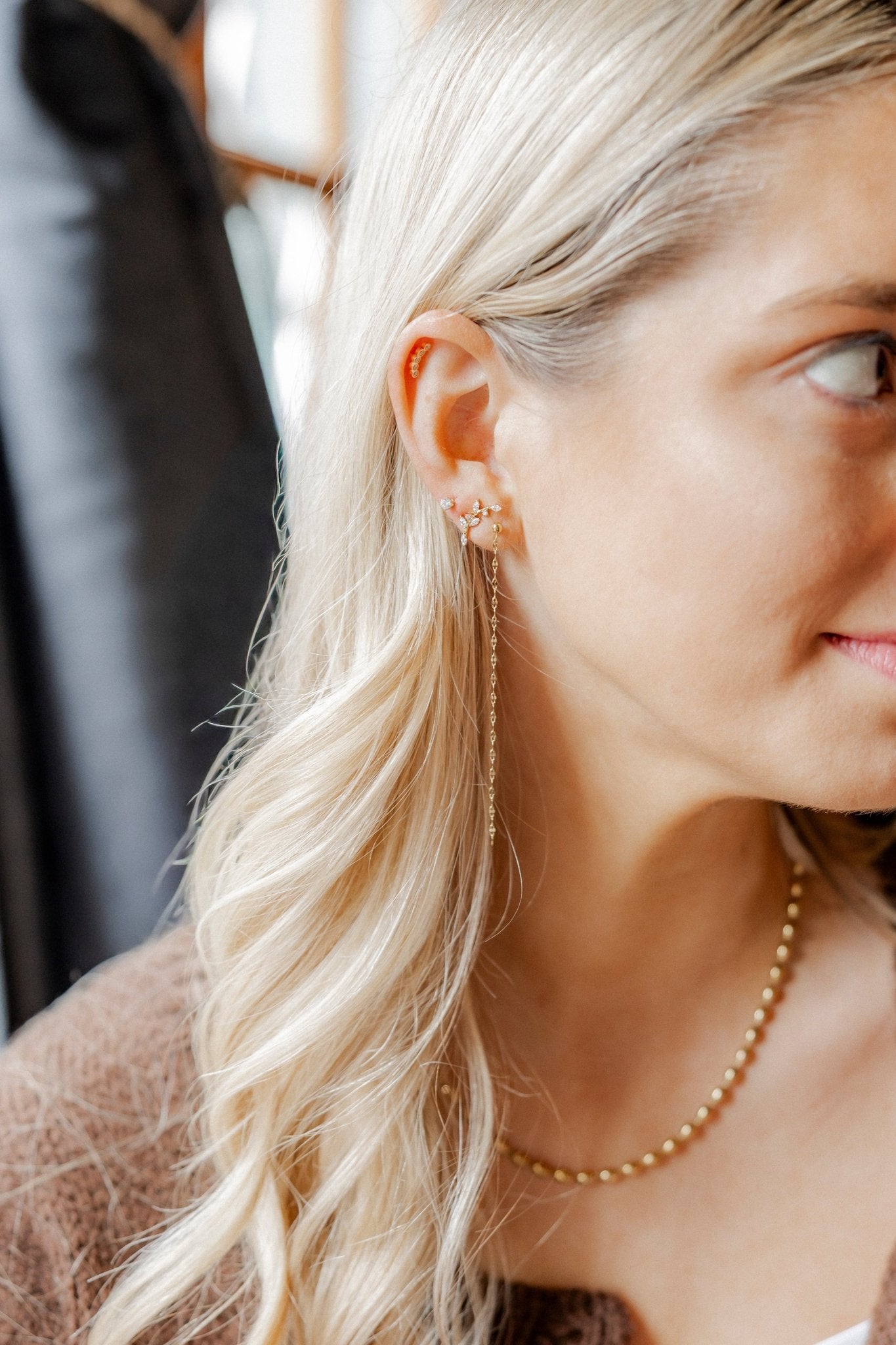 Screwback Stud Earrings - Chloe Climber Gold - LINNY CO Wholesale