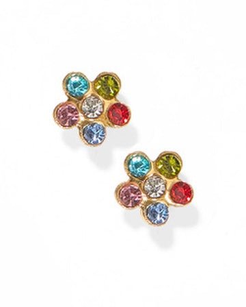 Screwback Stud Earrings - Lyla Flower Multi - LINNY CO WholesaleStuds