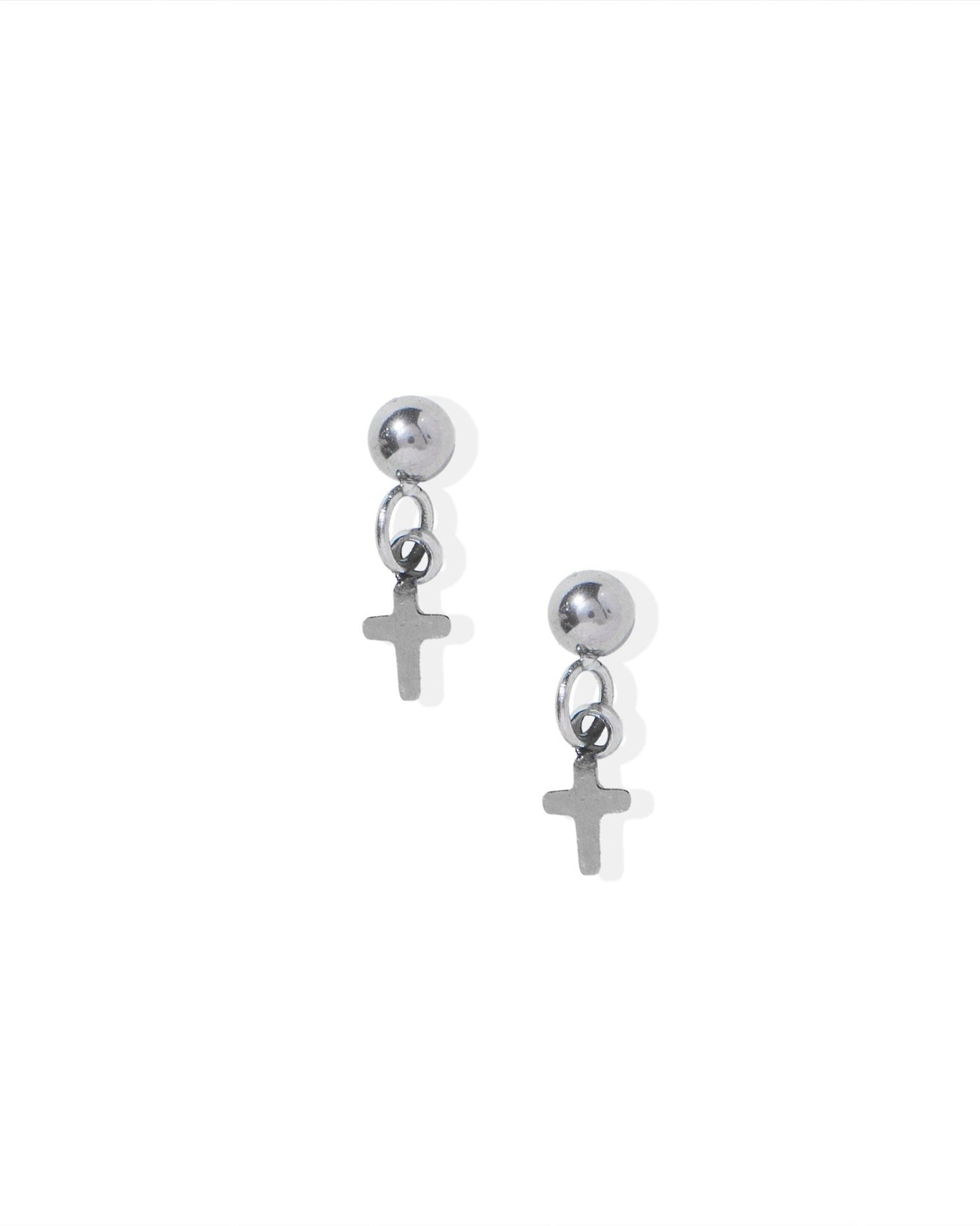 Screwback Stud Earrings - Millie Cross Silver - LINNY CO WholesaleStuds