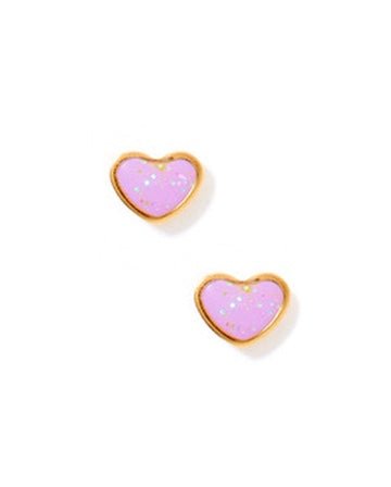 Screwback Stud Earrings - Nora Heart Purple - LINNY CO WholesaleStuds