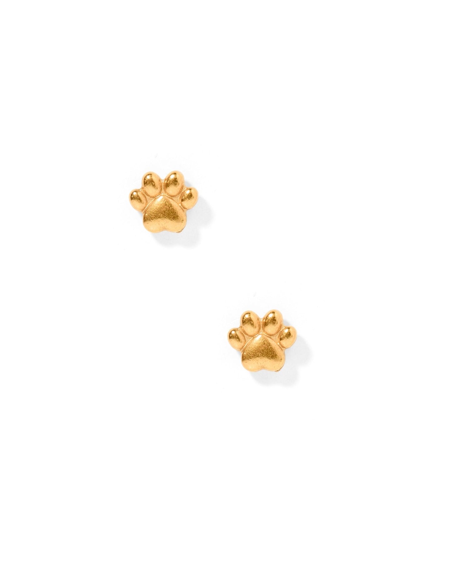 Screwback Stud Earrings - Paw Print Gold - LINNY CO WholesaleStuds