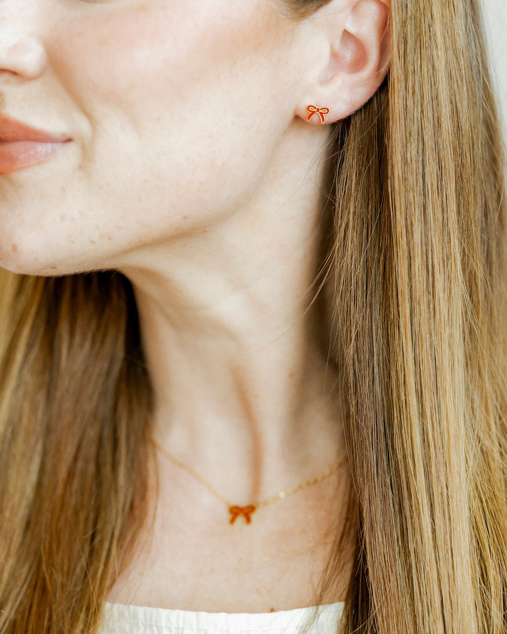 Screwback Stud Earrings - Sadie Bow Red - LINNY CO WholesaleStuds